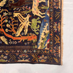Handmade Afghan wool rug traditional design for living room USA