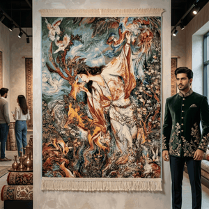 Persian Silk Garden of Paradise Rug 2 ft x 3 ft | 1600 Reeds