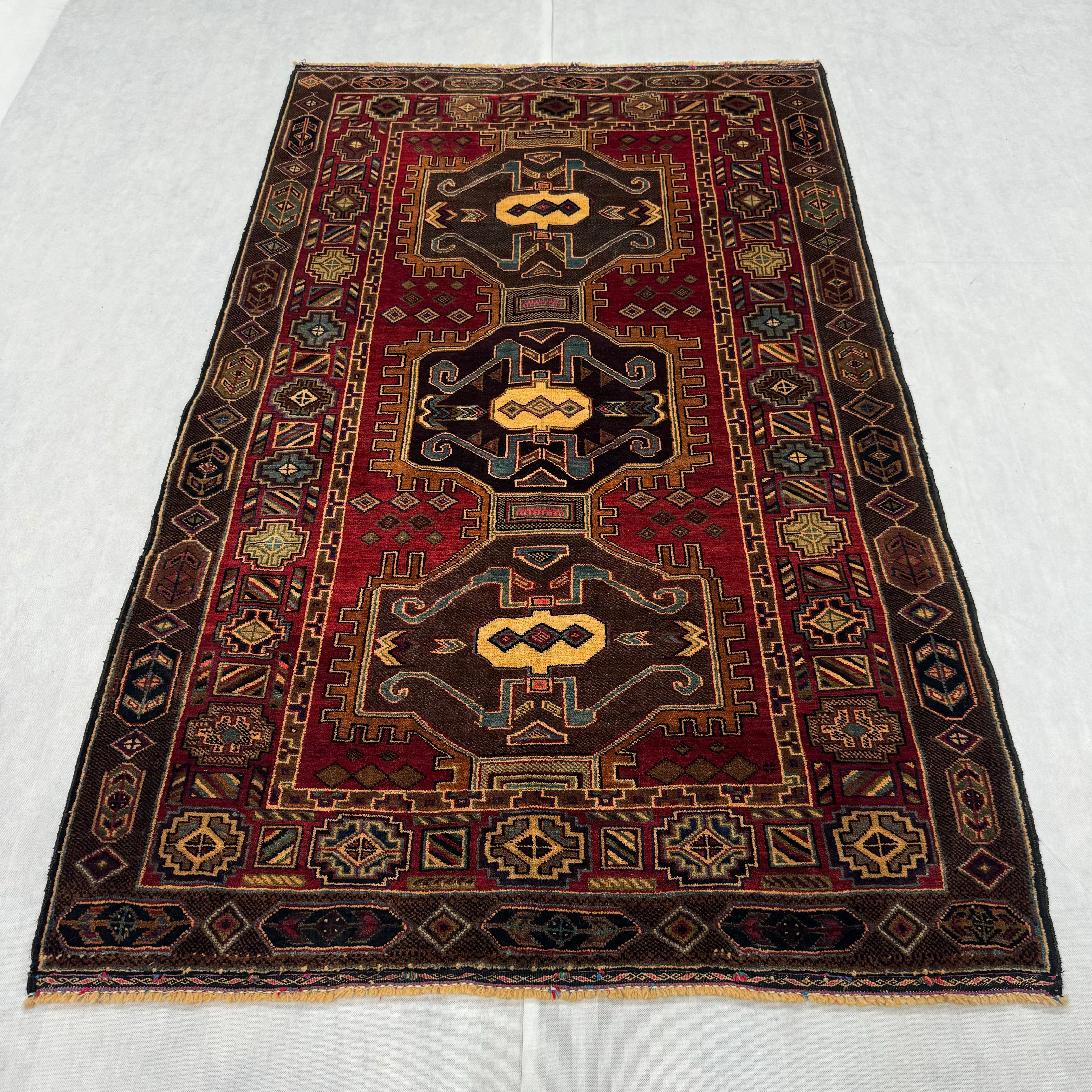 Handmade Afghan wool rug traditional design for living room USA
