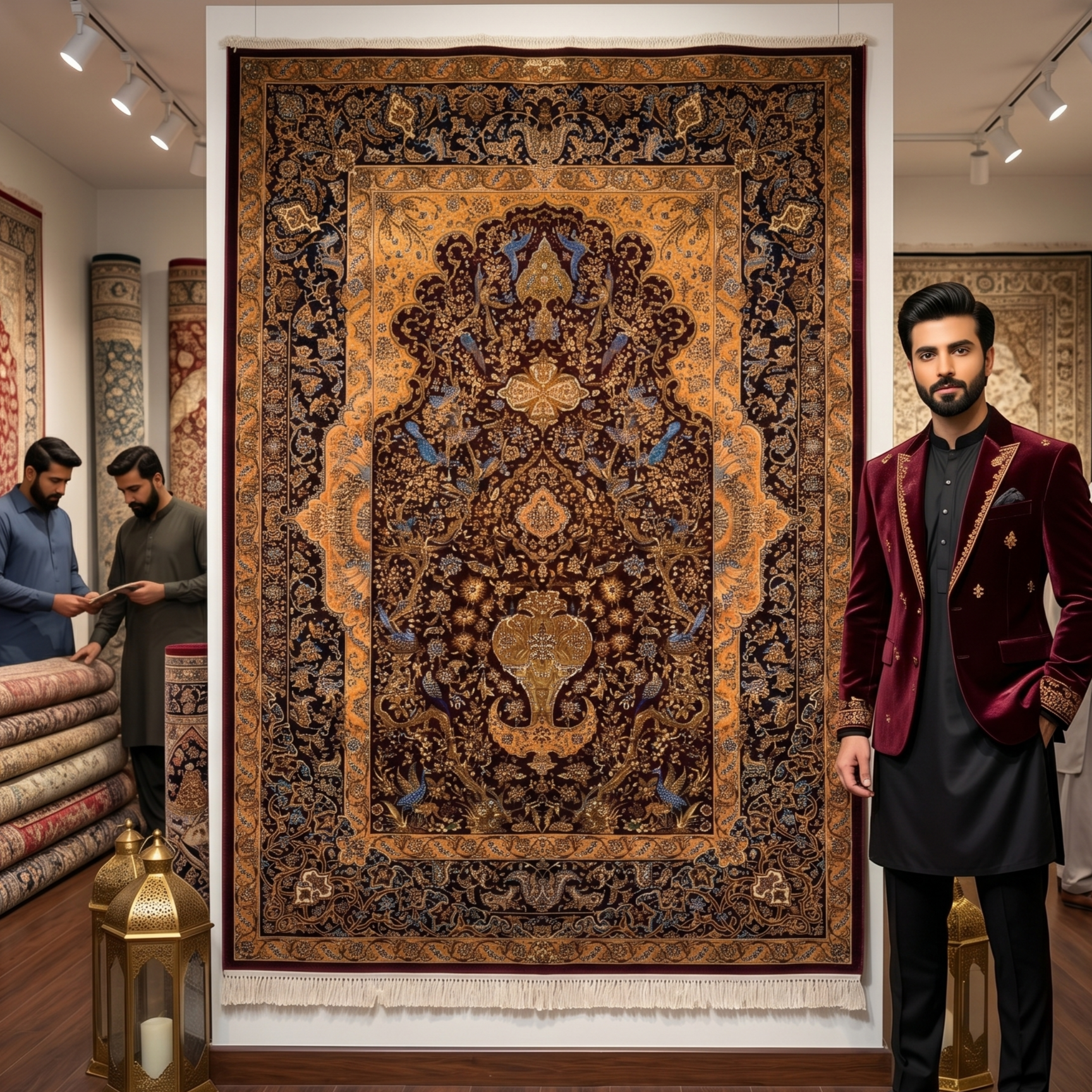 Persian Silk Abresham Rug 5 ft x 8 ft | 1600 Reed Iranian Floral Design