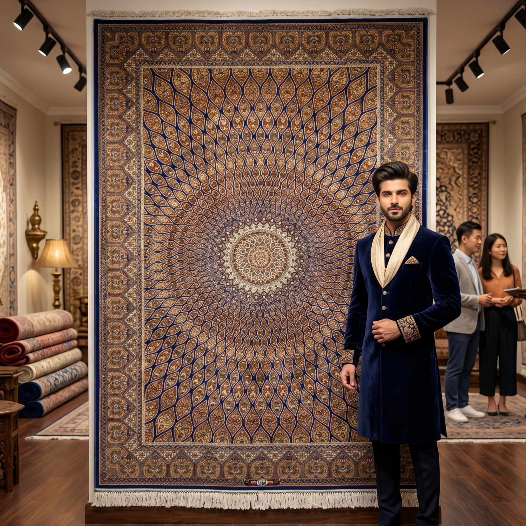 Persian Silk Medallion Rug 4 ft x 6 ft | 1600 Reed Pure Silk Abresham