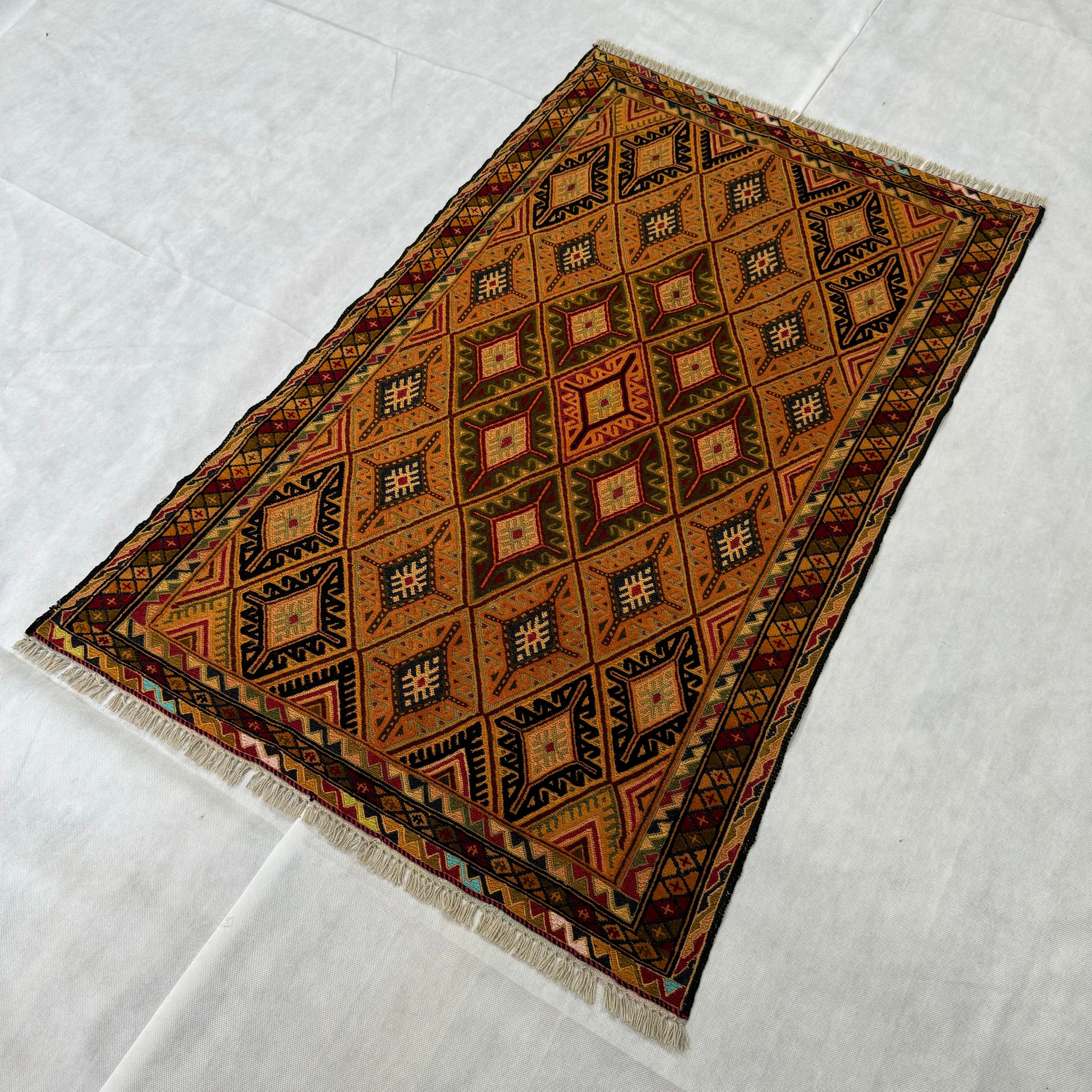 Handmade Afghan wool rug traditional design for living room USA
