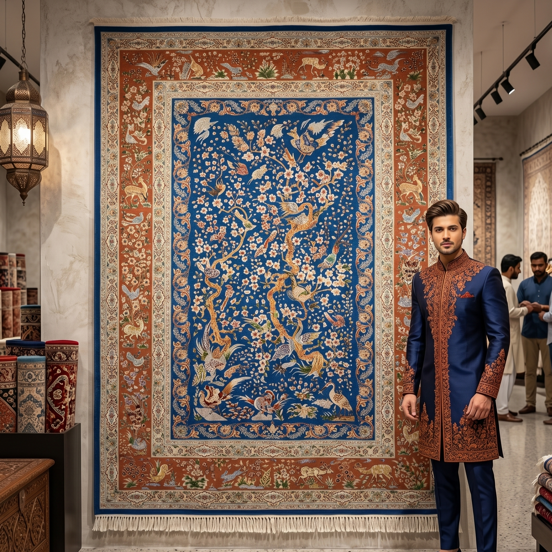 Persian Silk Tree of Life Rug 7 ft x 10 ft | 1600 Reed Pure Silk Abresham
