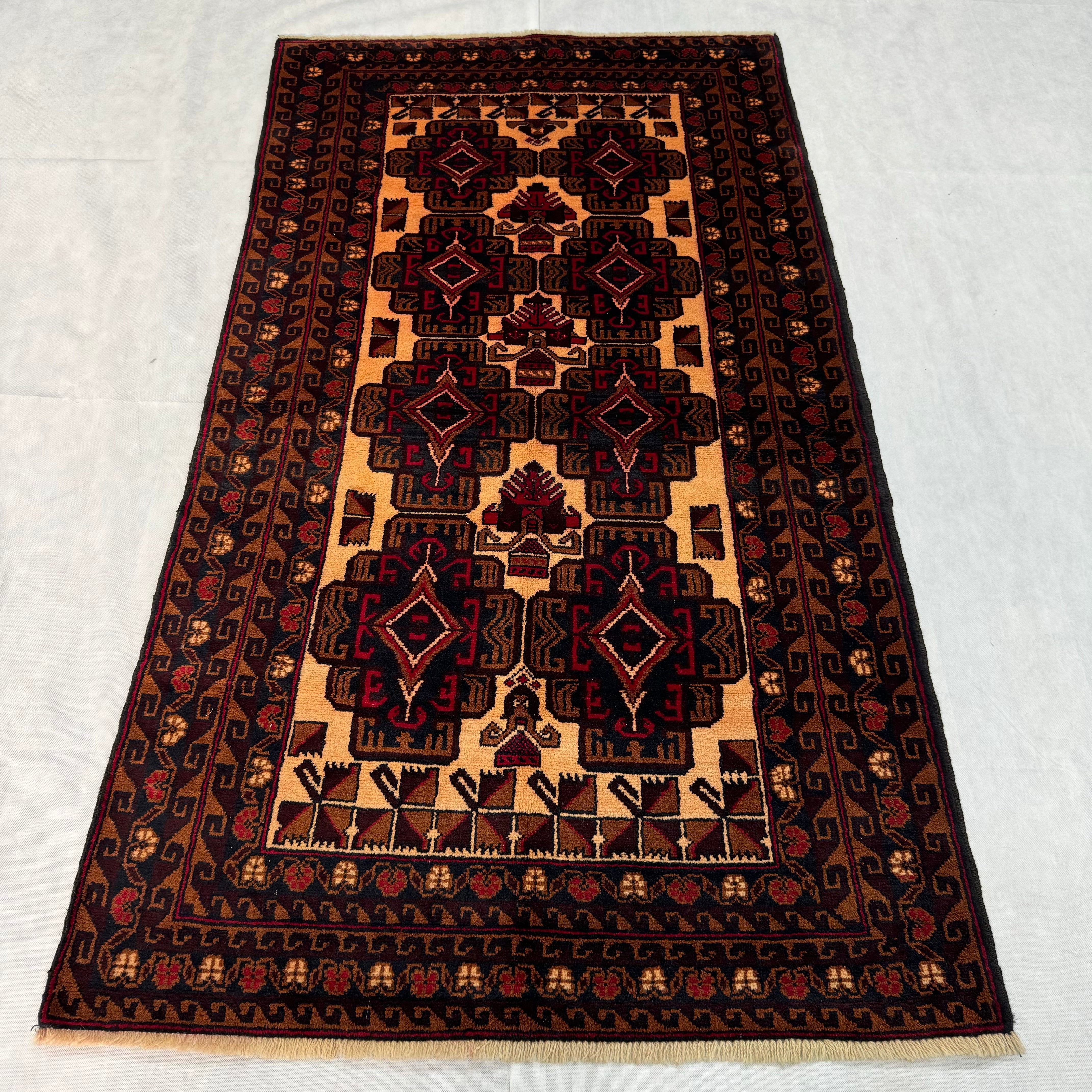 Handmade Afghan wool rug traditional design for living room USA