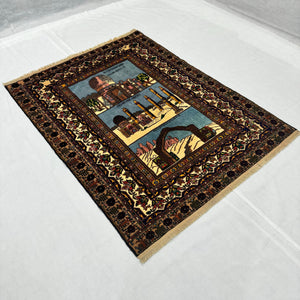 Handmade Afghan wool rug traditional design for living room USA