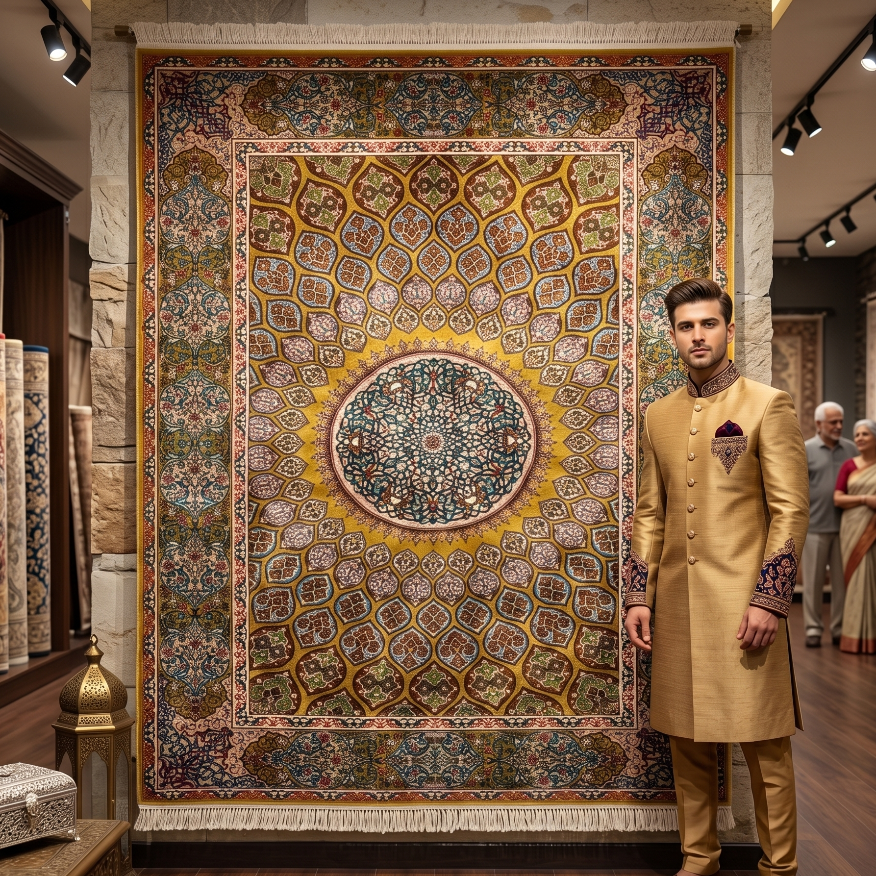Persian Silk Isfahan Medallion Rug 4 ft x 6 ft | Pure Silk Abresham