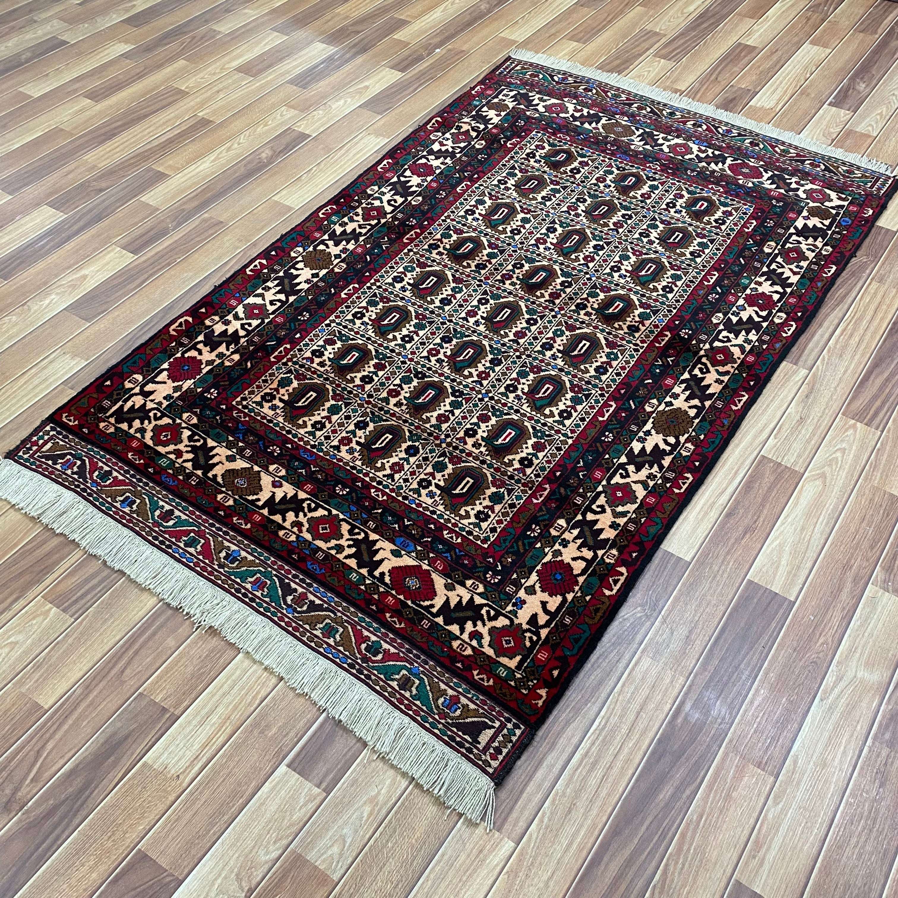 Handmade Afghan wool rug traditional design for living room USA