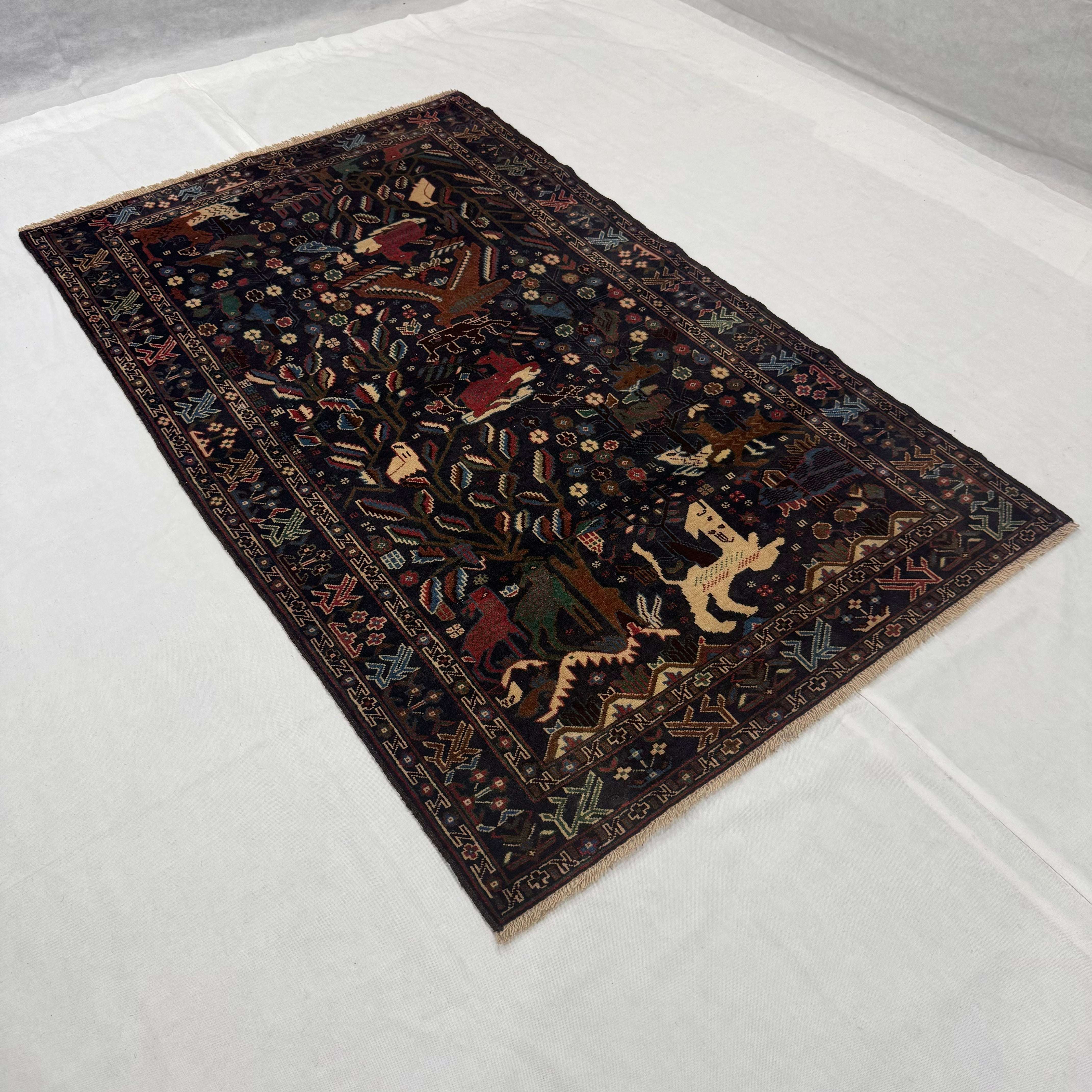 Handmade Afghan wool rug traditional design for living room USA