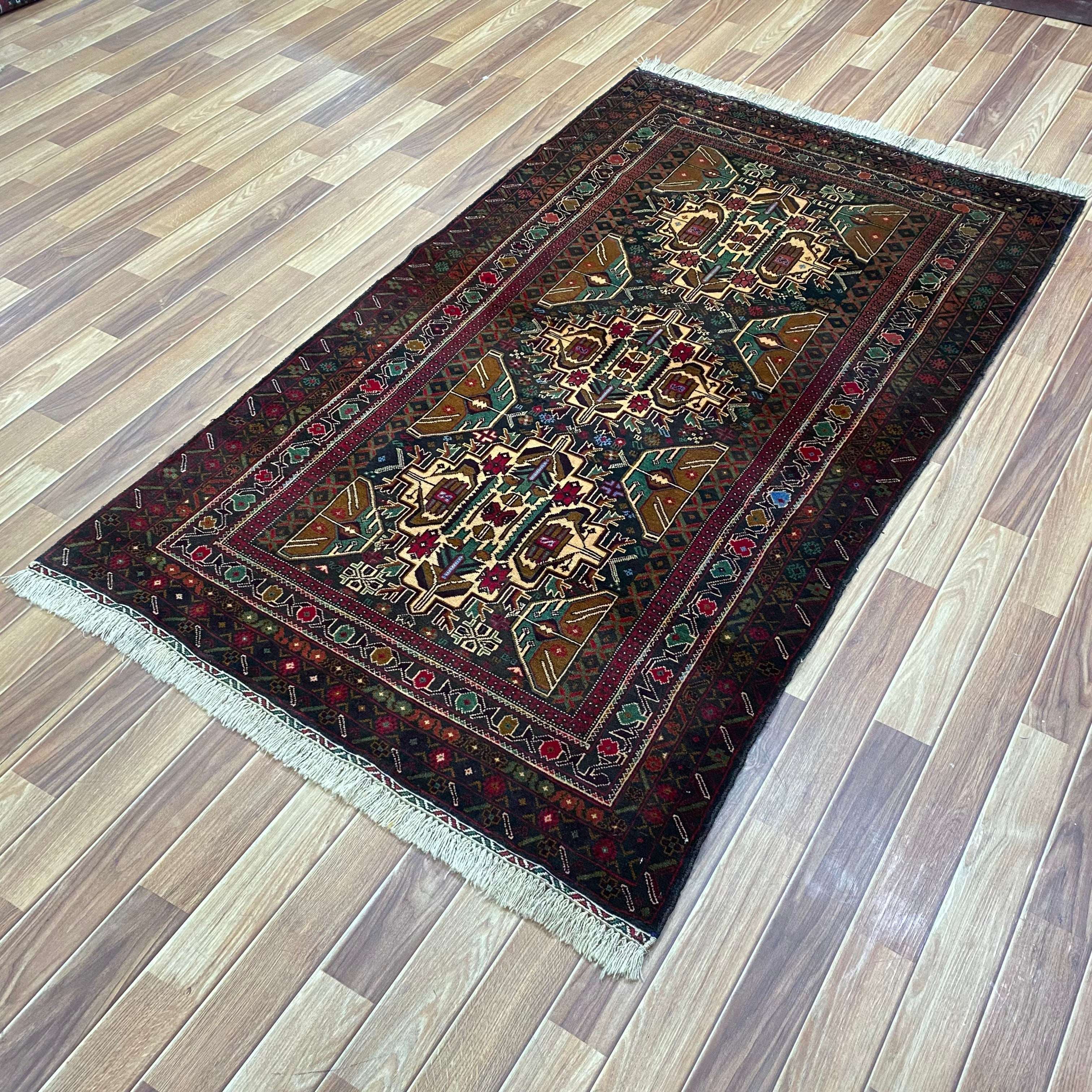 Handmade Afghan wool rug traditional design for living room USA