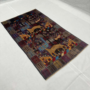 Handmade Afghan wool rug traditional design for living room USA