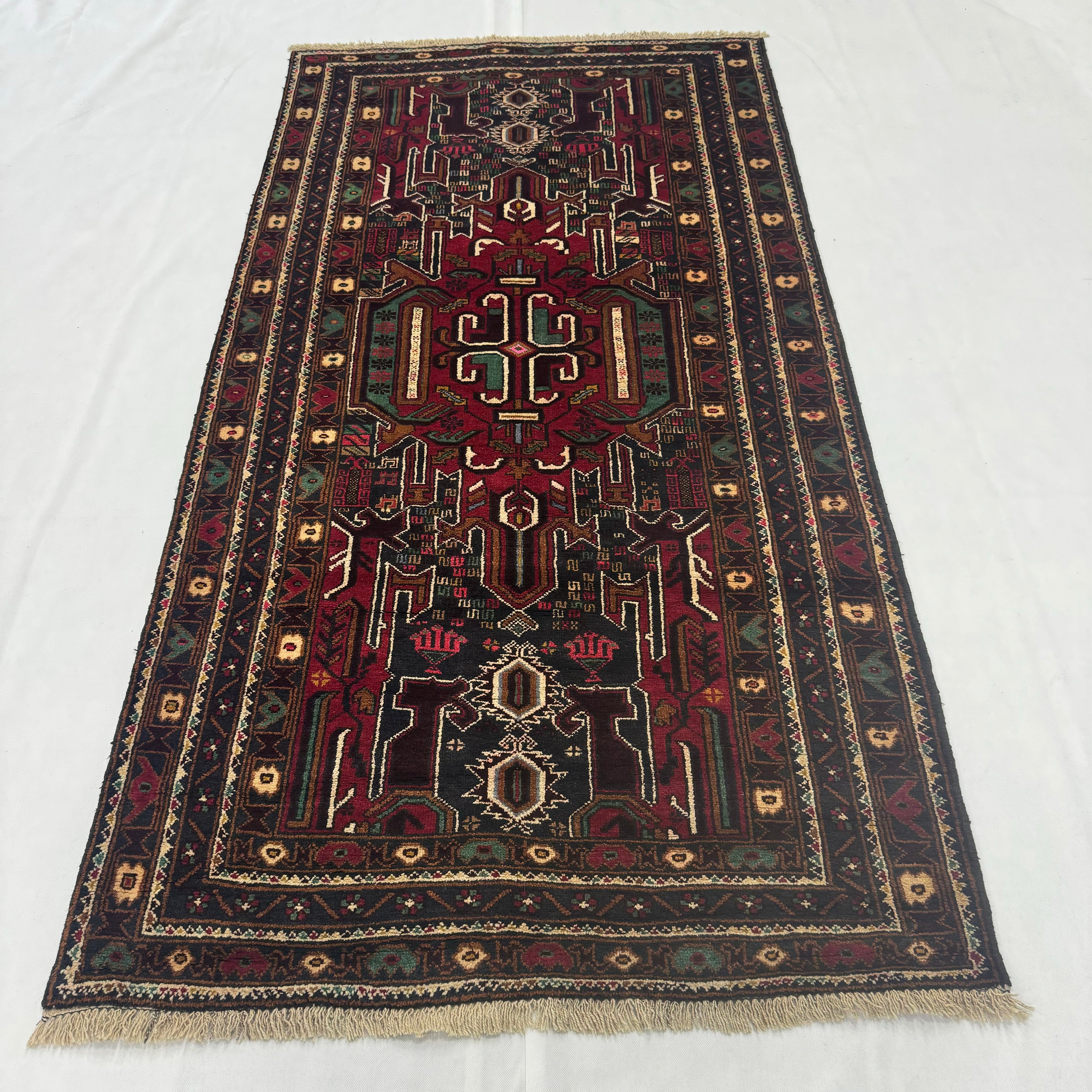Handmade Afghan wool rug traditional design for living room USA