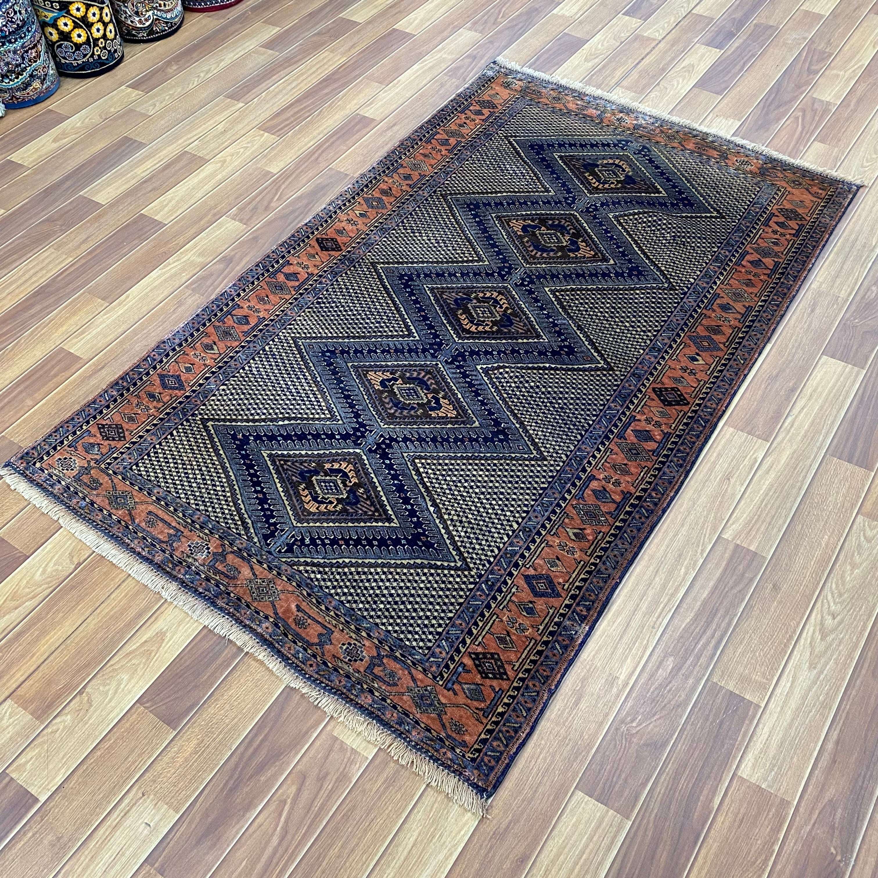 Handmade Afghan wool rug traditional design for living room USA