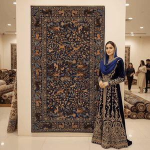 Handmade Afghan wool rug Afghan Handmade Shikargah Rug - 6 ft x 10 ft traditional design for living room USA