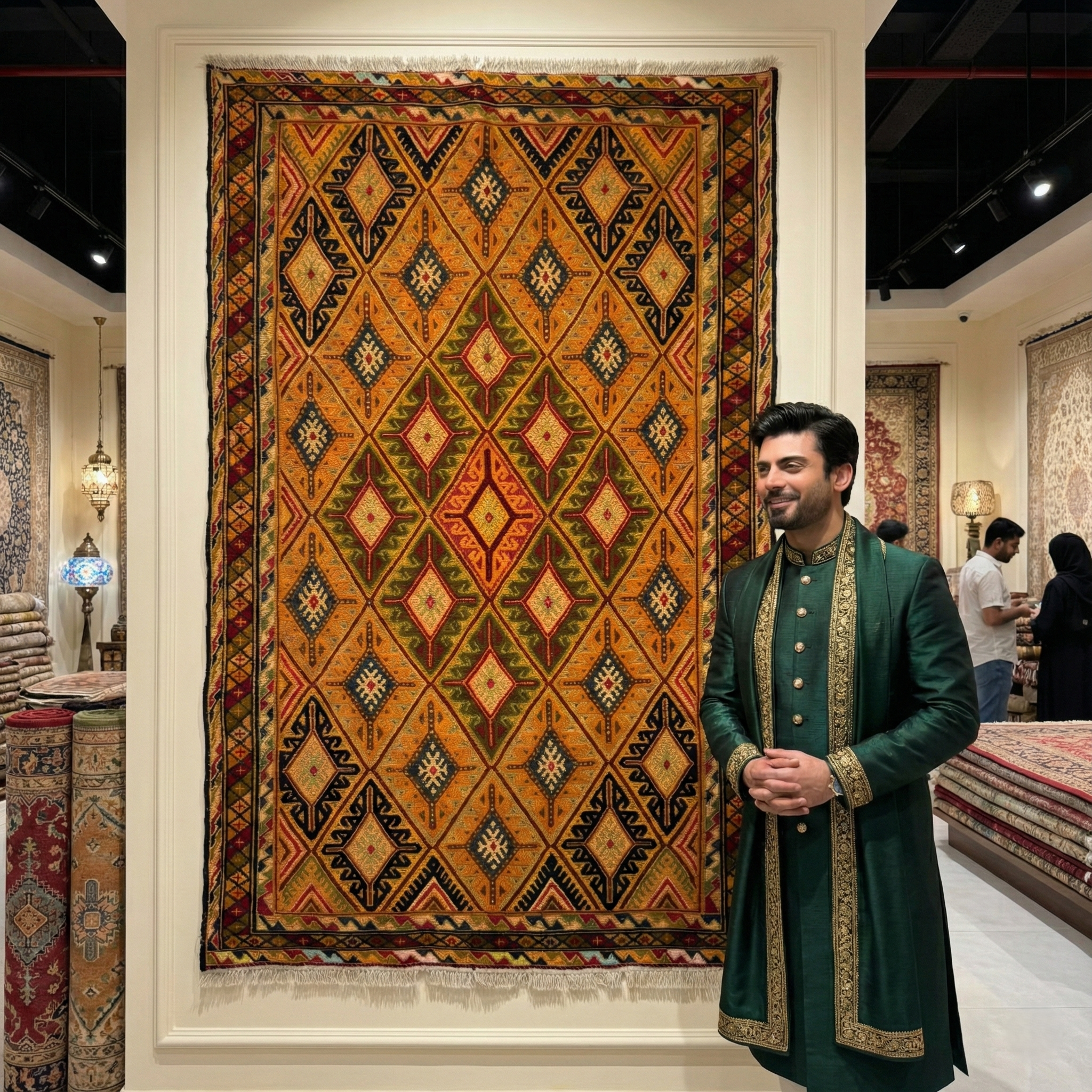 Handmade Afghan wool rug Handmade Afghan Wool Rug - 2.5ft x 5ft | Vibrant Multi-Color Oriental Carpet traditional design for living room USA