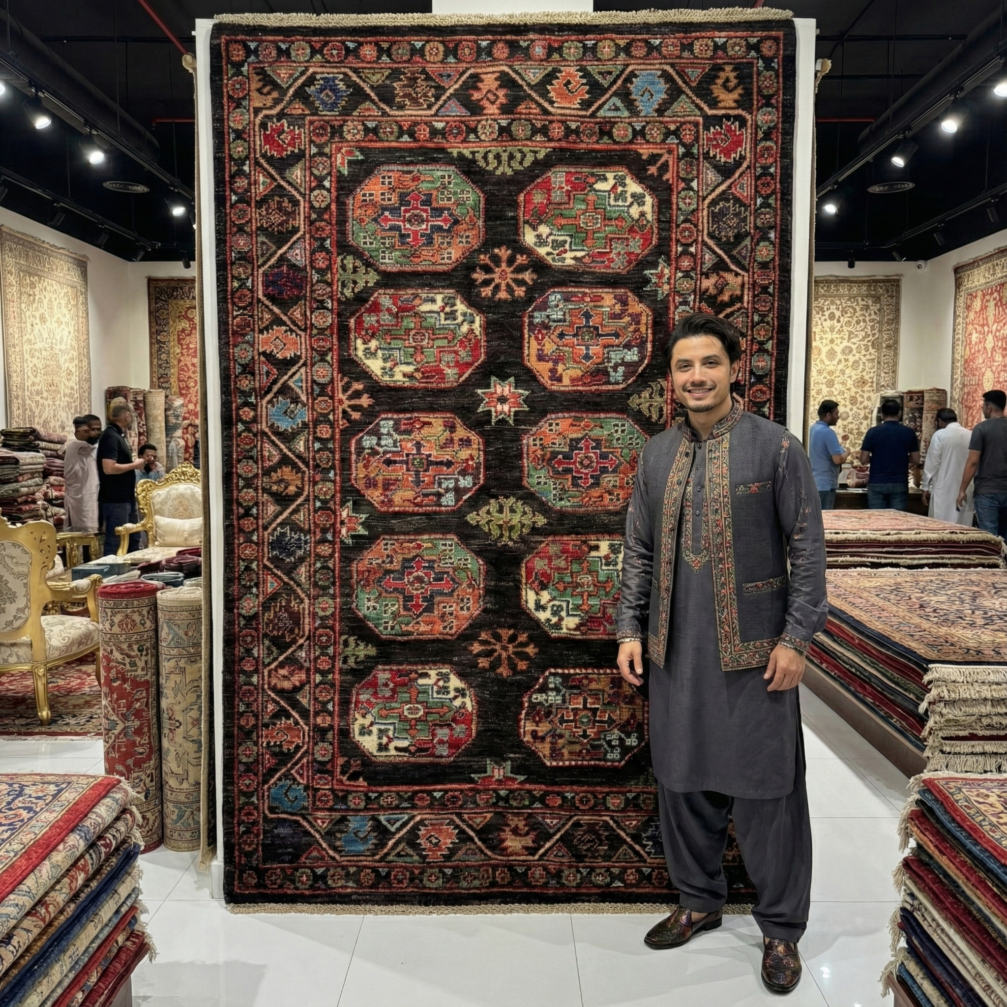 Handmade Afghan wool rug Stunning Handmade Chobi Rug - 3 ft x 5 ft | Exquisite Afghan Craftsmanship traditional design for living room USA