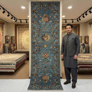 Handmade Afghan wool rug Luxurious Chobi Handmade Runner Rug - 3 ft x 13 ft - Stunning Wool Craftsmanship traditional design for living room USA