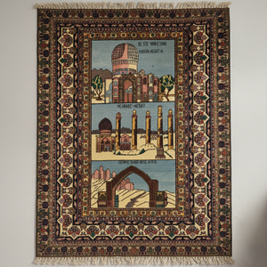 Handmade Afghan wool rug Handmade Afghan Wool Rug – 4x5.5 ft Vintage One-of-a-Kind, Traditional Design, Luxury Feel, Durable & Eco-Friendly traditional design for living room USA