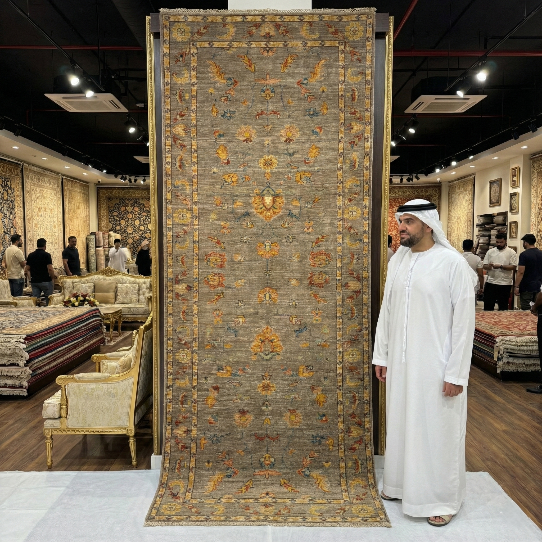 Handmade Afghan wool rug Luxurious Chobi Handmade Runner Rug - 3 ft x 9.5 ft - Exquisite Wool Material and Intricate Floral Design traditional design for living room USA