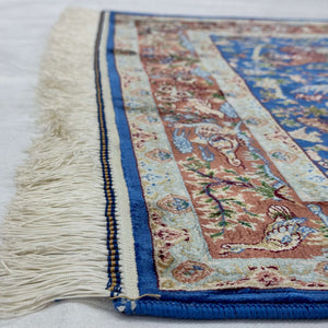 Persian Silk Hunt Scene Rug 2.5 ft x 4 ft | 1600 Reed Pure Silk Abresham