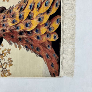 Persian Silk Peacock Rug 2 ft x 3 ft | Pure Silk Abresham | 1600 Reed