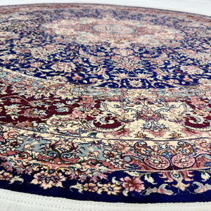 Persian Silk Round Rug 6.5 ft x 6.5 ft | Isfahan Medallion 1600 Reed