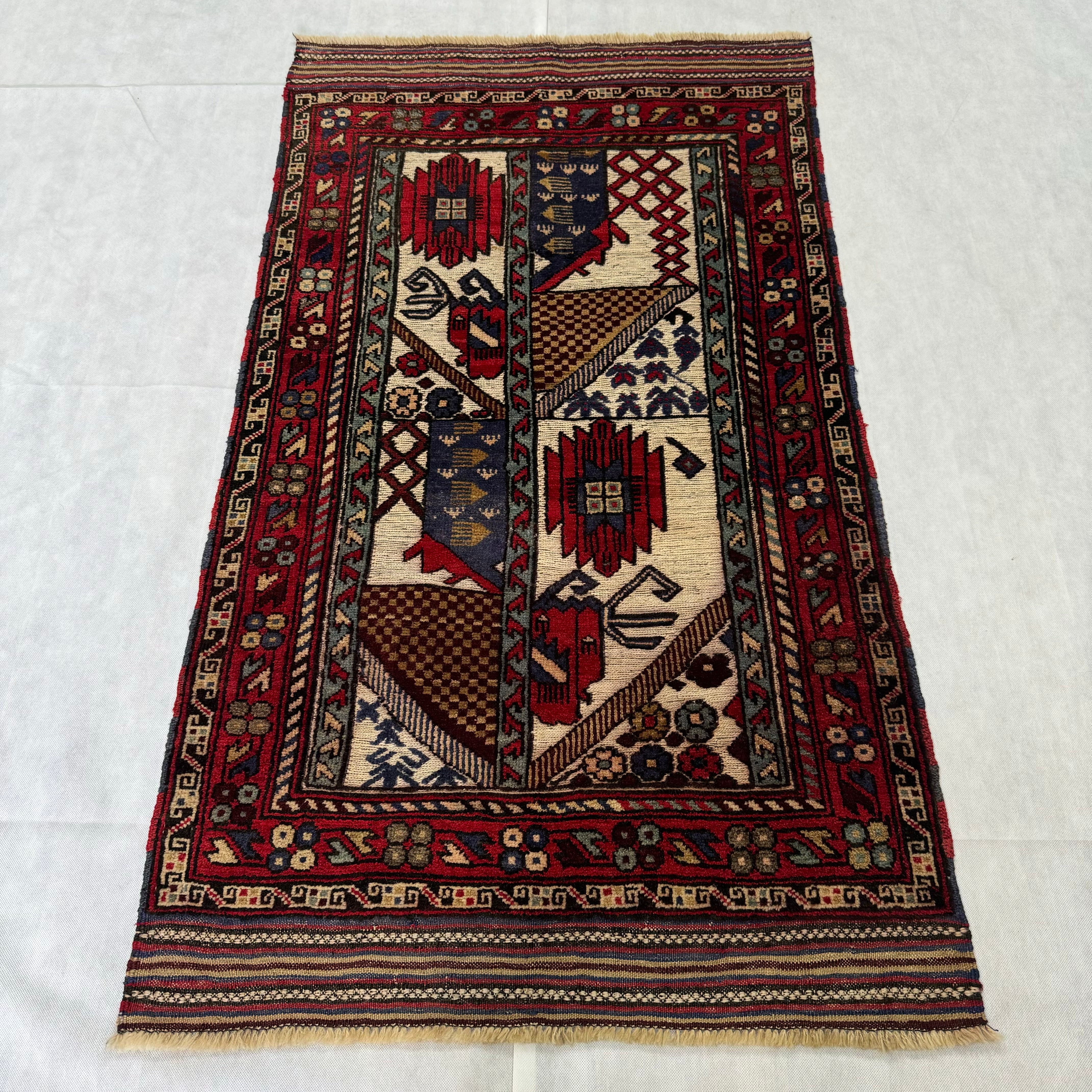 Handmade Afghan wool rug traditional design for living room USA