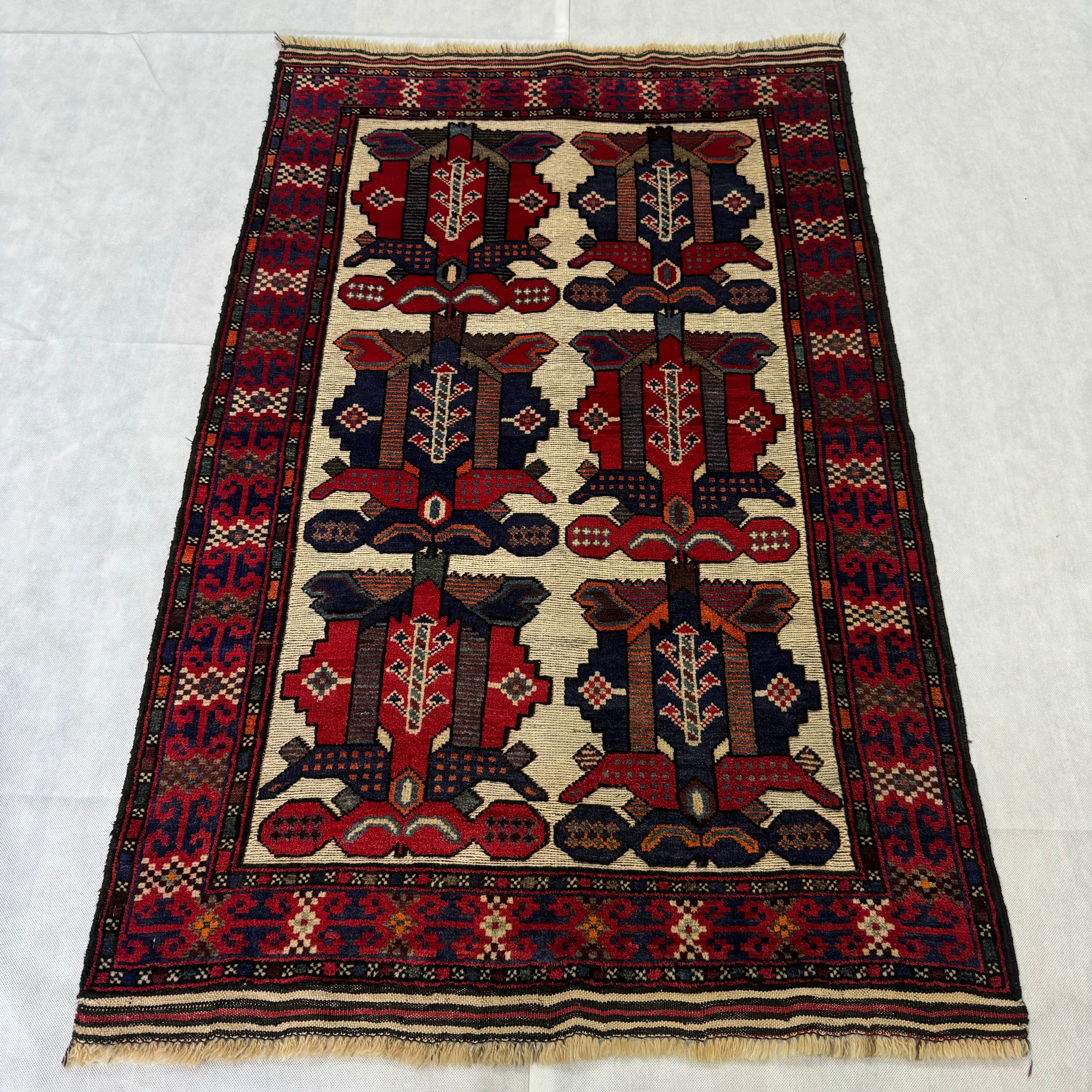 Handmade Afghan wool rug traditional design for living room USA