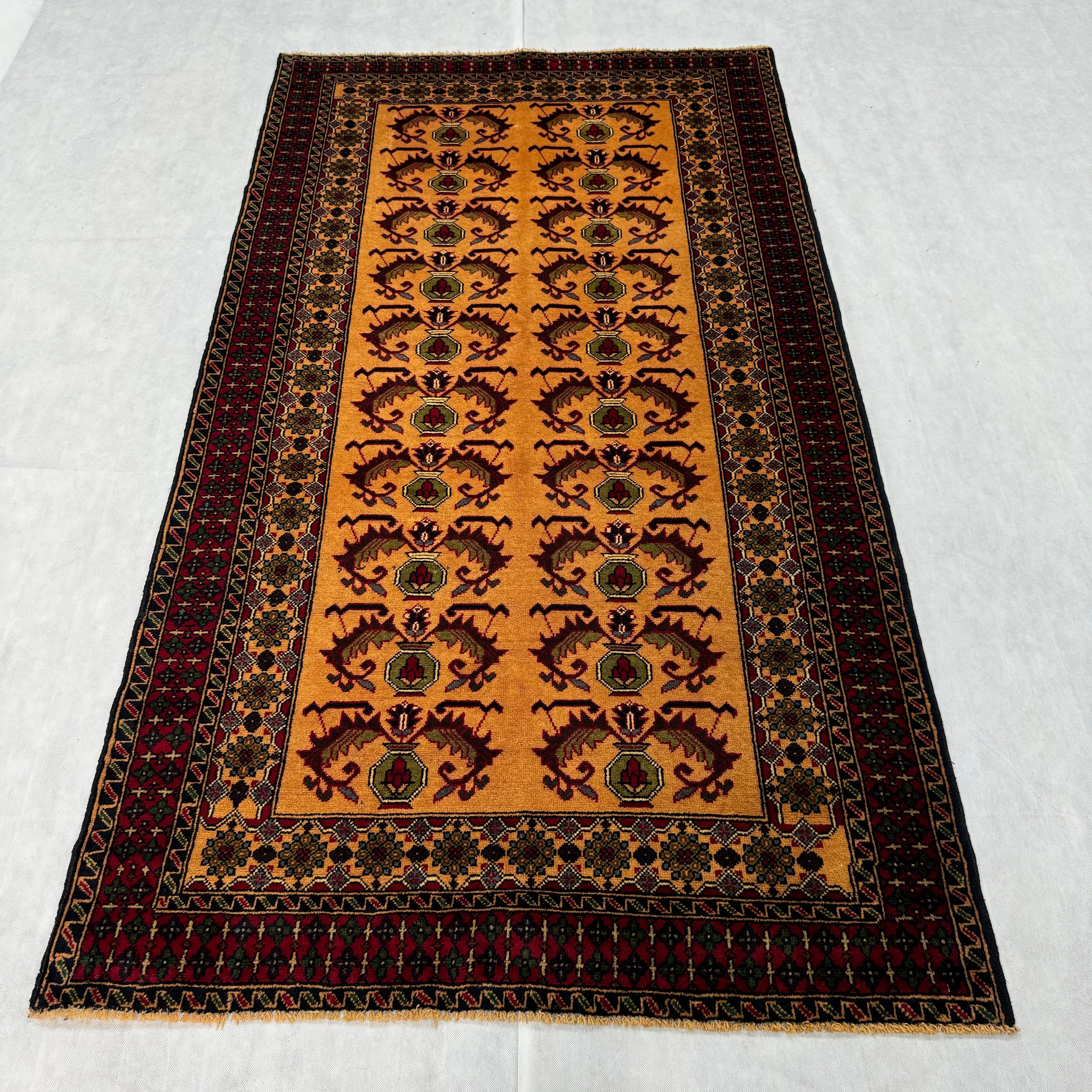 Handmade Afghan wool rug traditional design for living room USA