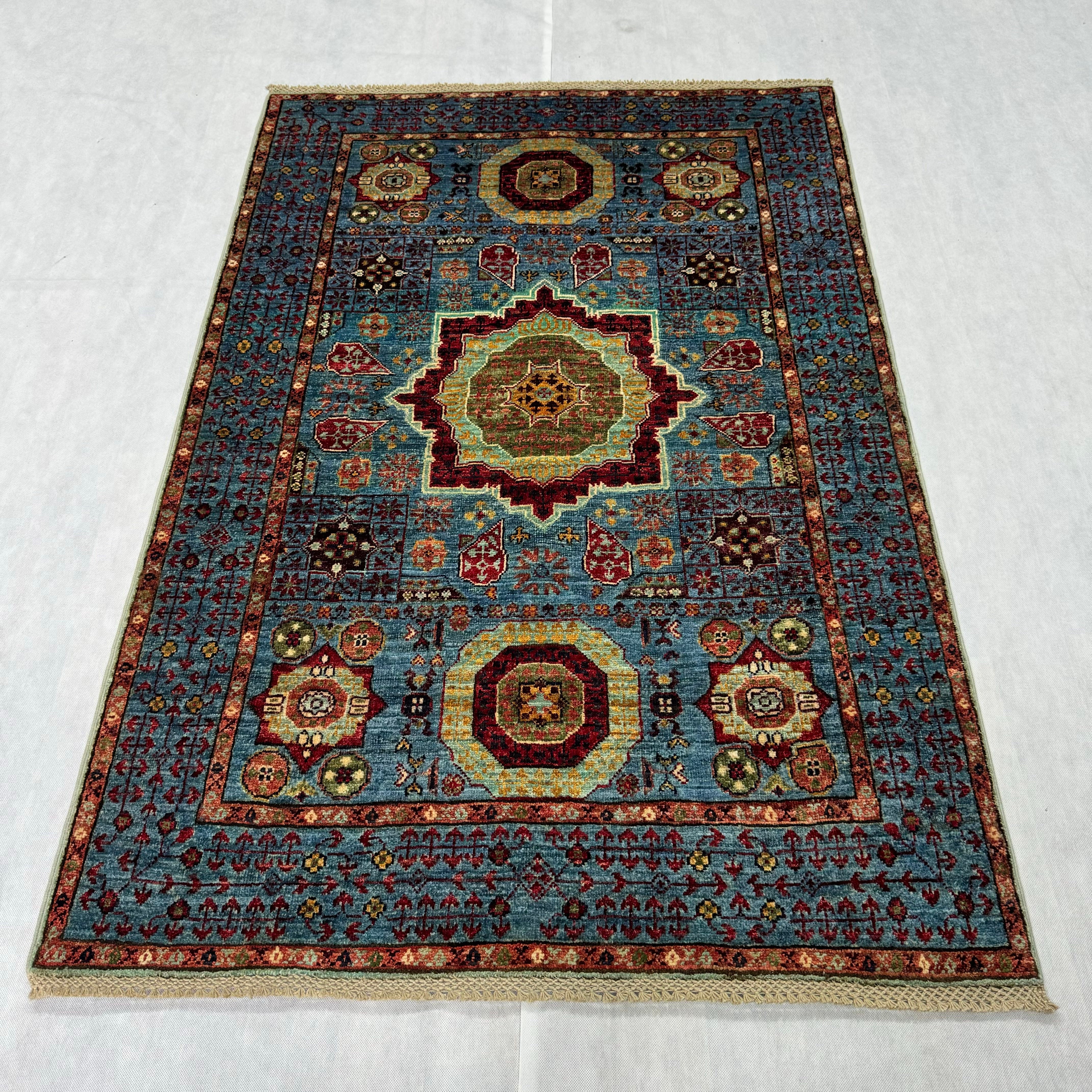 Handmade Afghan wool rug traditional design for living room USA