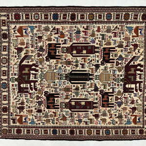 Handmade Afghan wool rug traditional design for living room USA