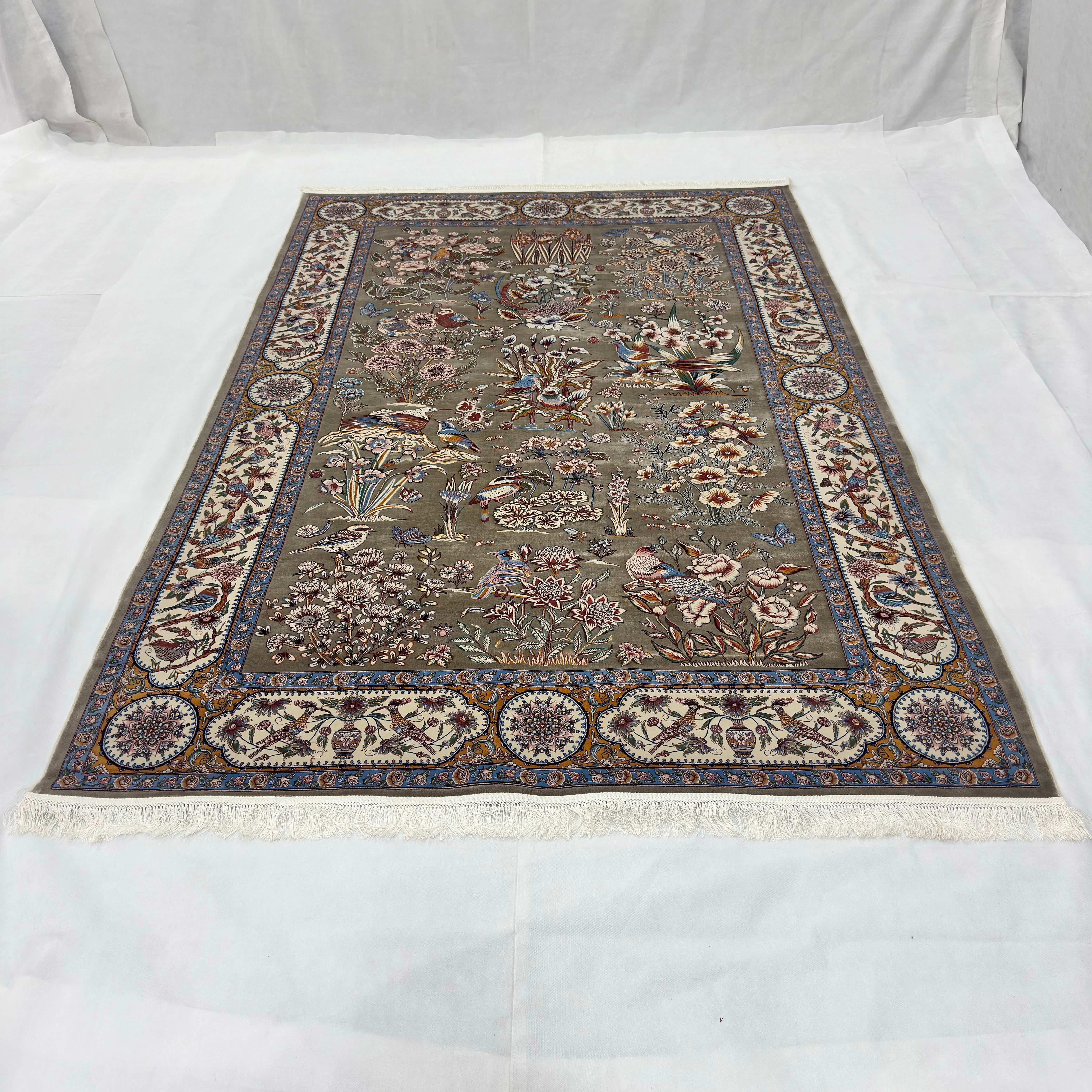 Persian Silk Garden of Paradise Rug 7 ft x 10 ft | 1600 Reed Pure Silk