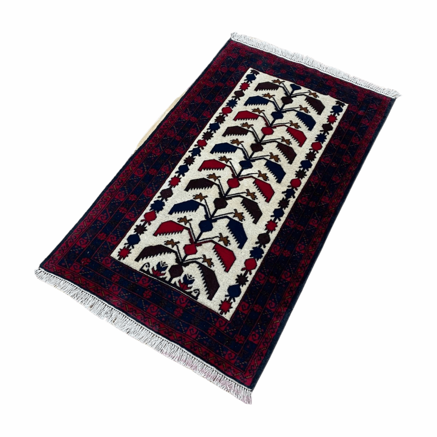 Handmade Afghan wool rug  traditional design for living room USA