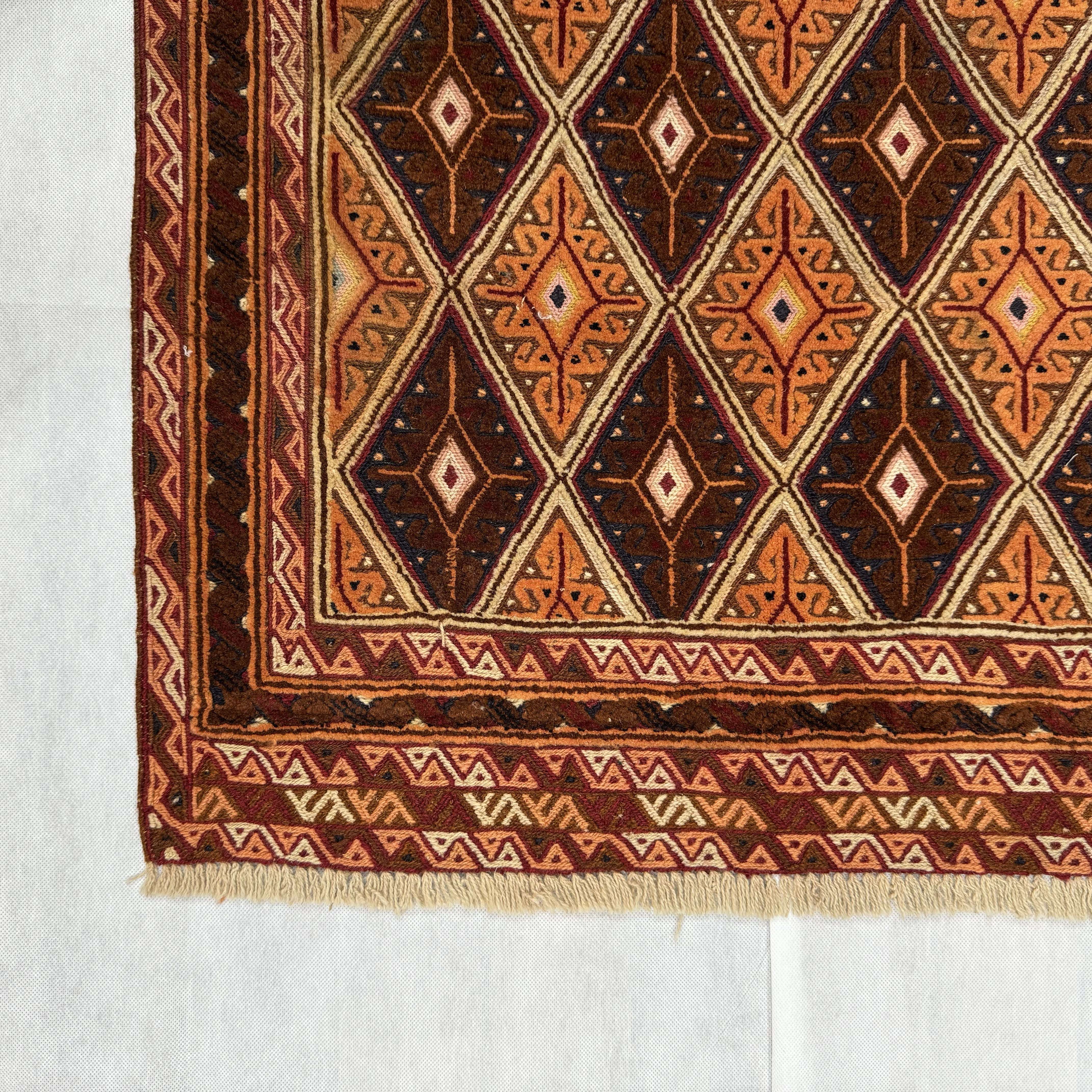 Handmade Afghan wool rug  traditional design for living room USA