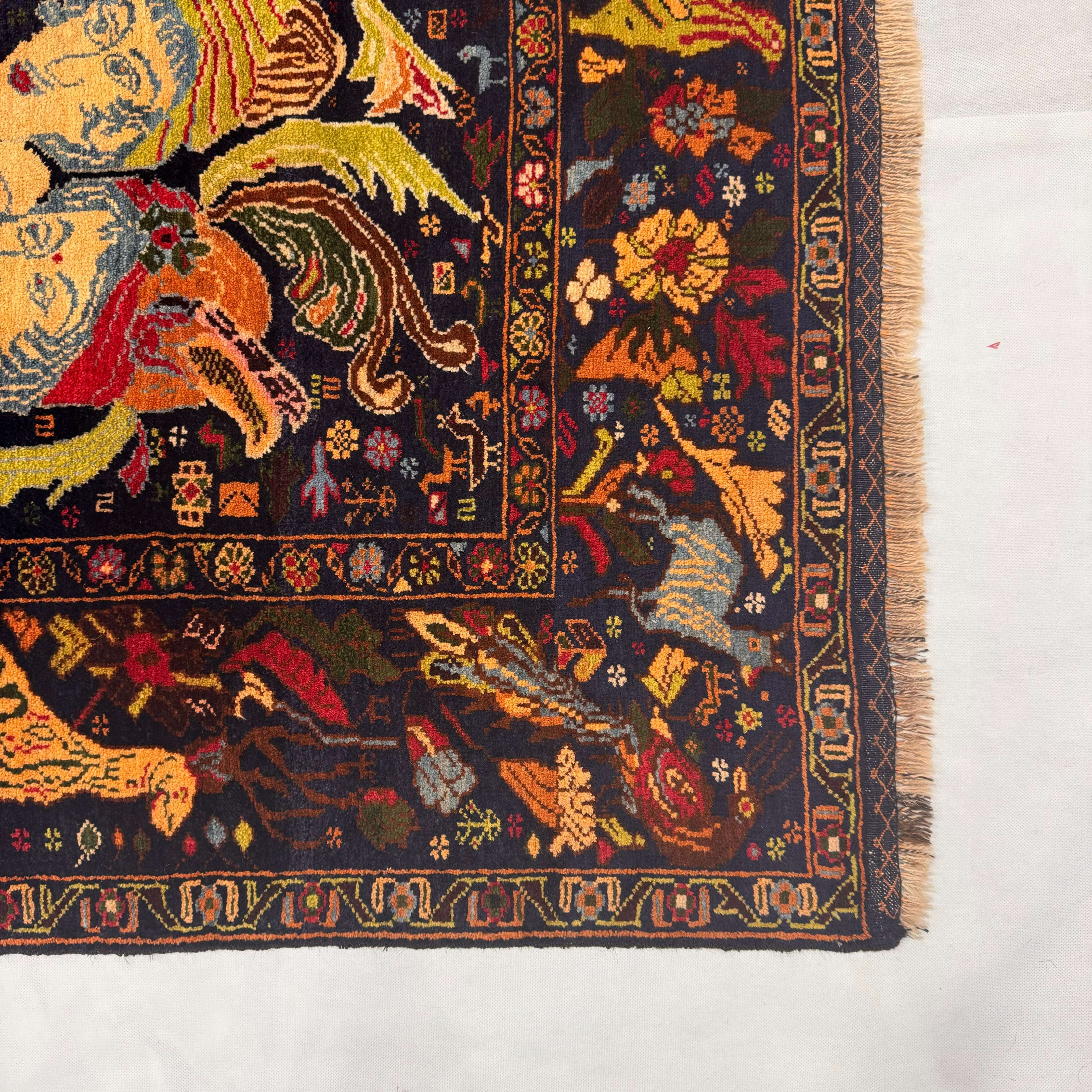 Handmade Afghan wool rug  traditional design for living room USA