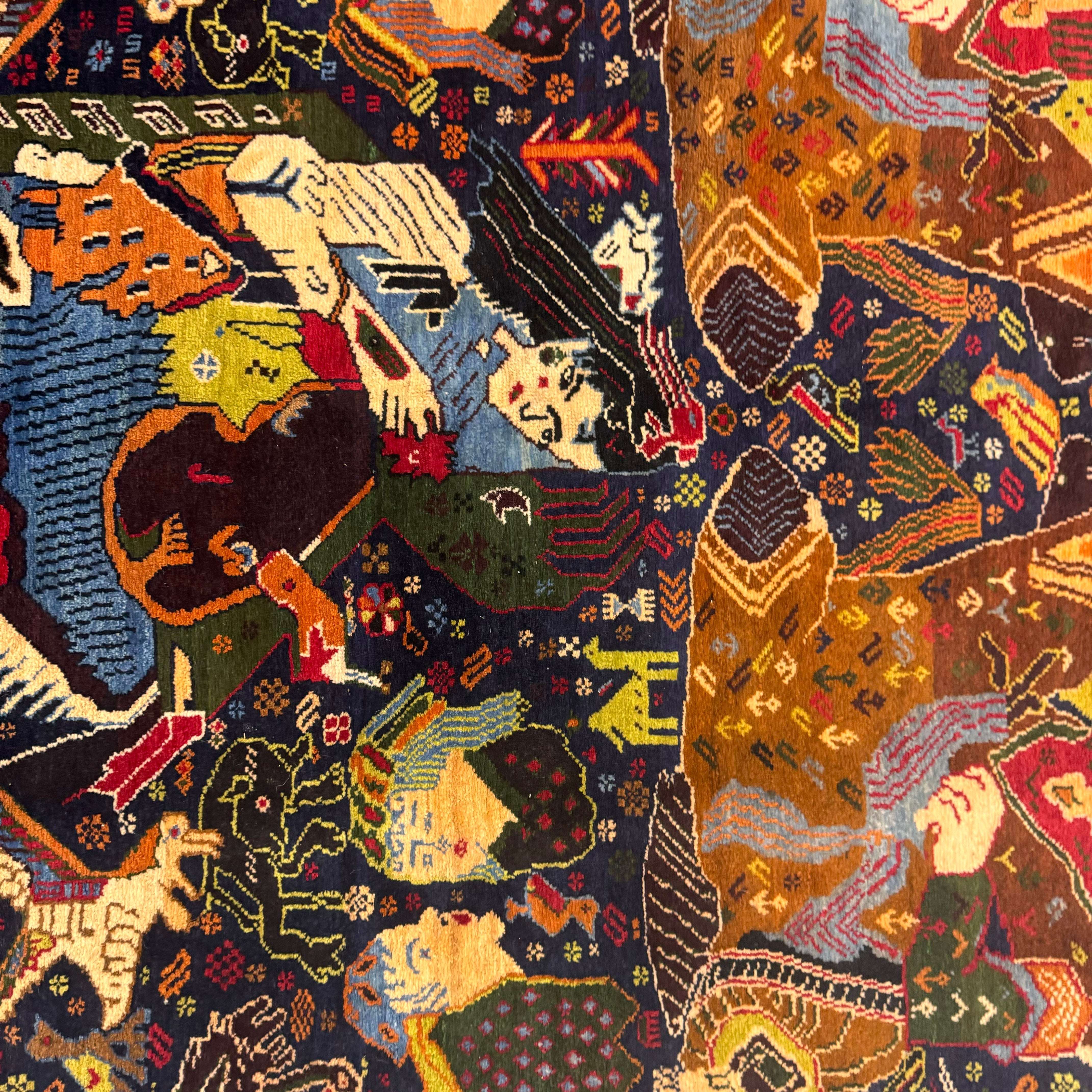 Handmade Afghan wool rug  traditional design for living room USA