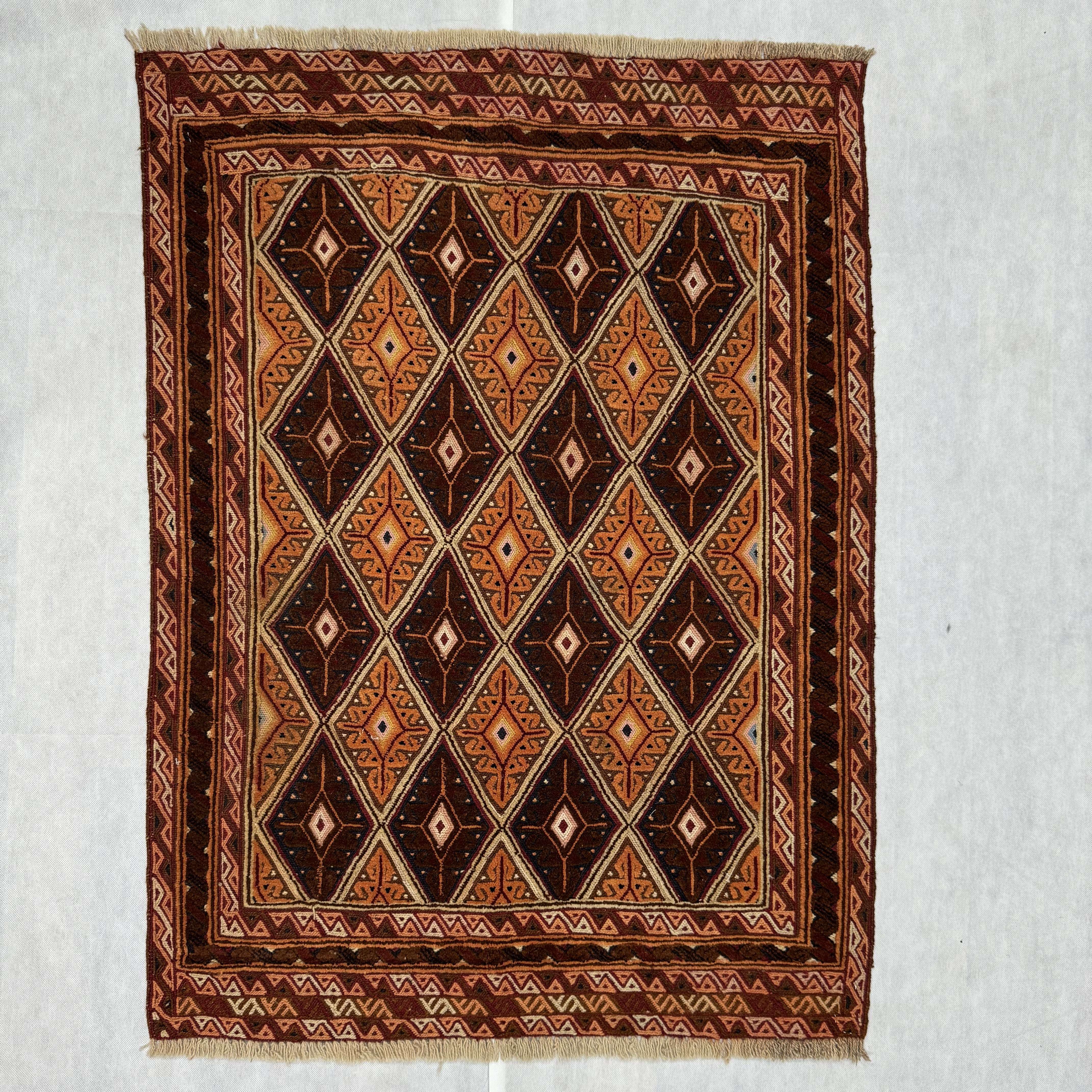 Handmade Afghan wool rug  traditional design for living room USA