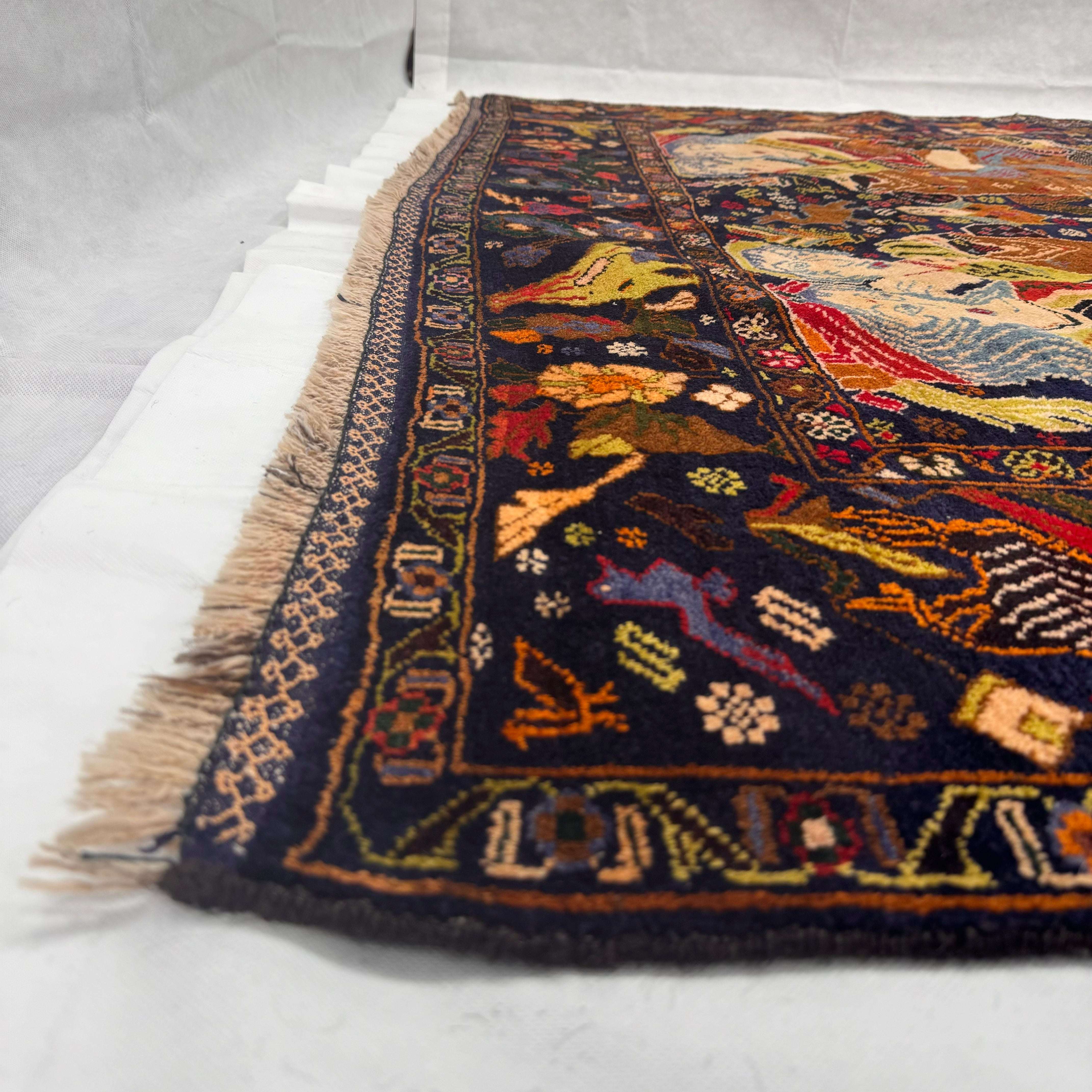 Handmade Afghan wool rug  traditional design for living room USA