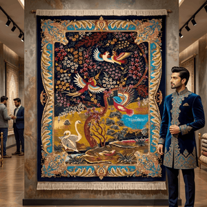 Persian Silk Garden of Paradise Rug 2 ft x 3 ft | 1600 Reed