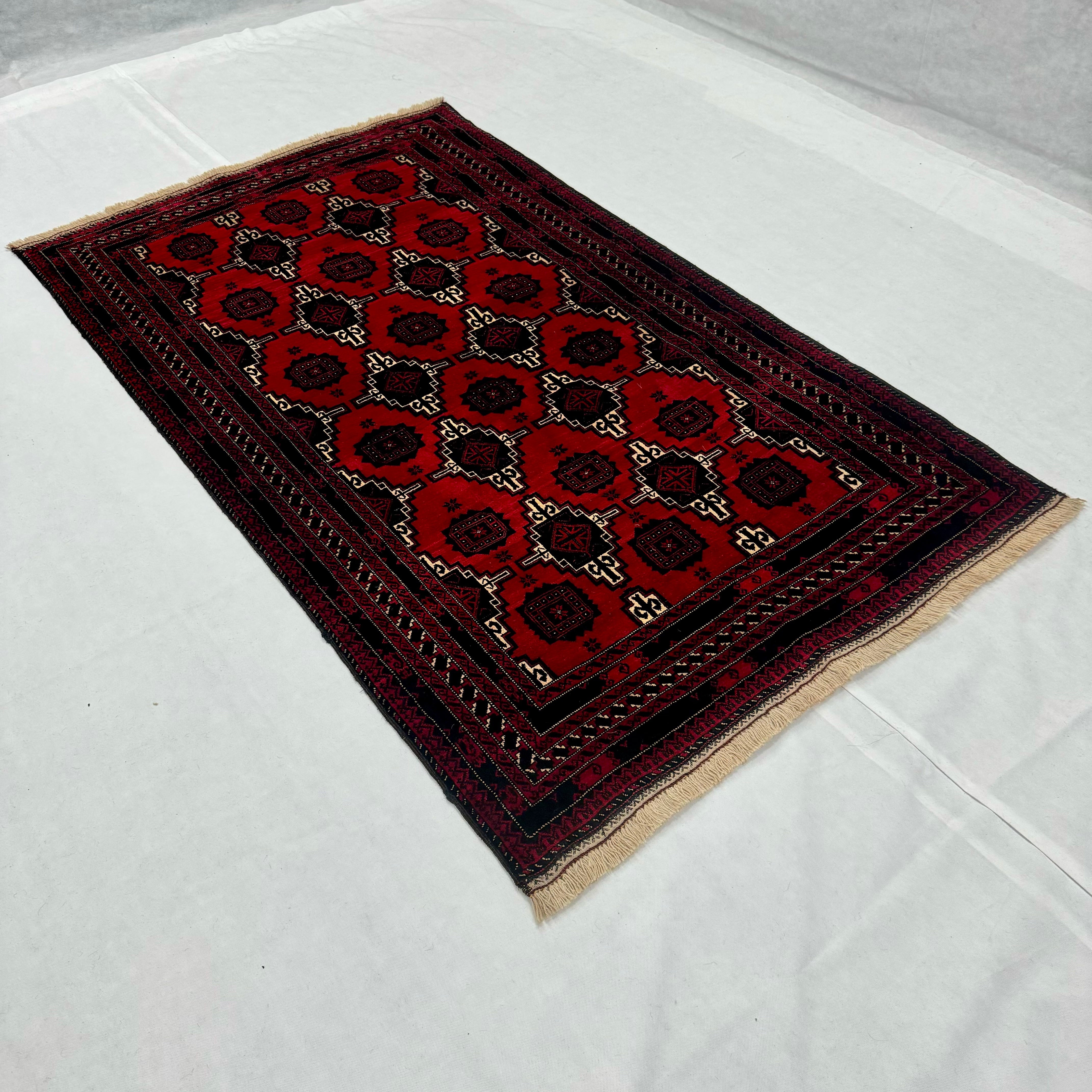 Handmade Afghan wool rug  traditional design for living room USA