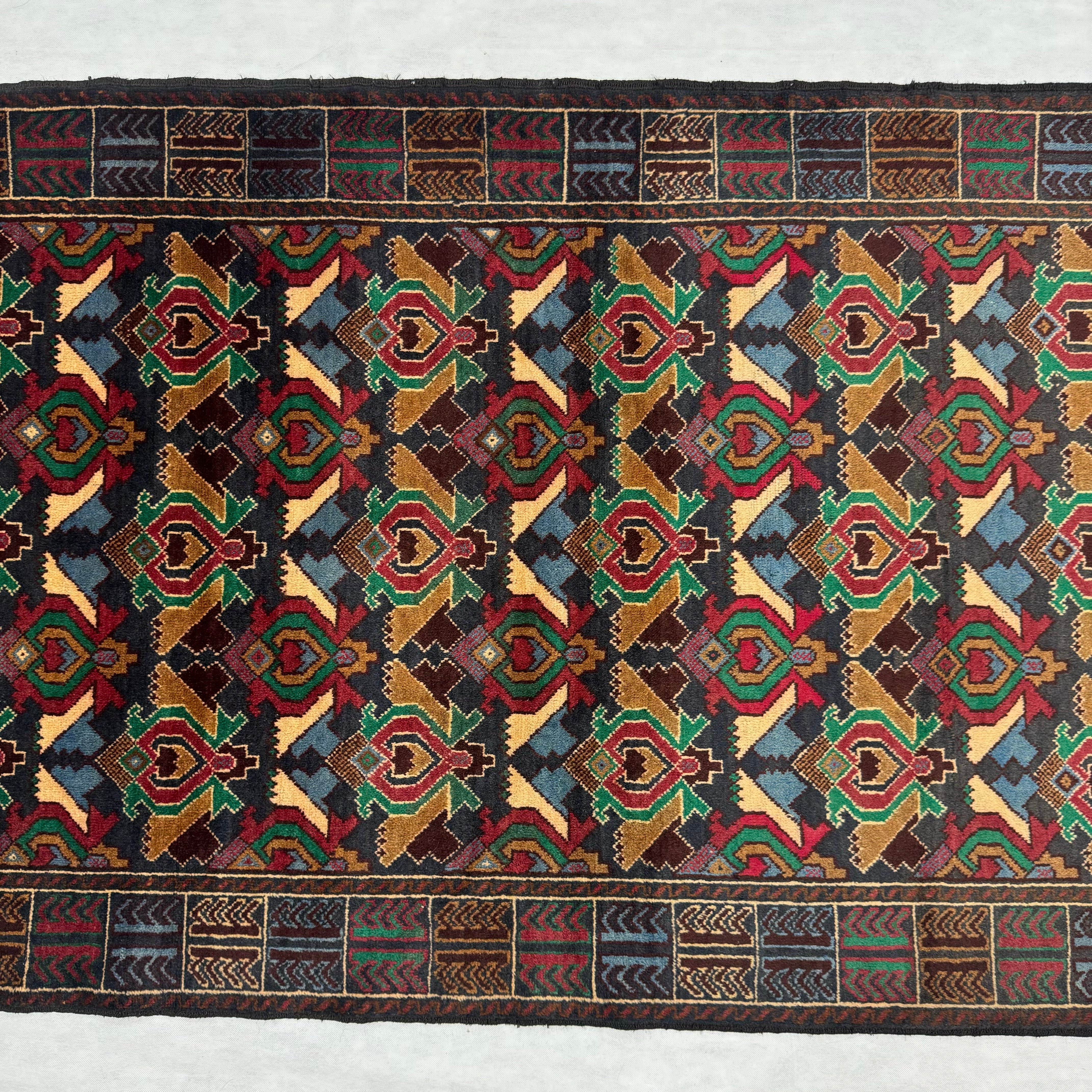 Handmade Afghan wool rug  traditional design for living room USA