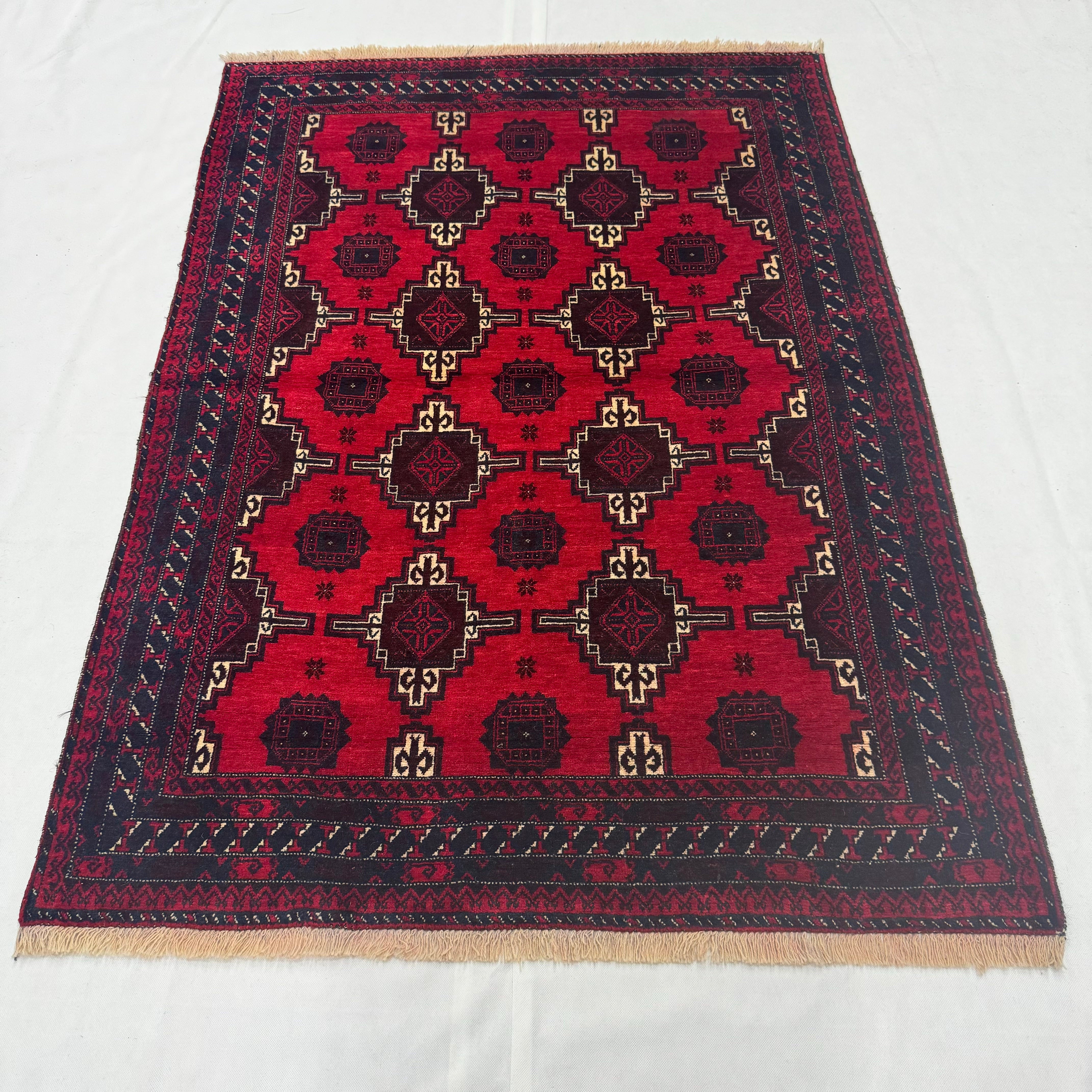Handmade Afghan wool rug  traditional design for living room USA
