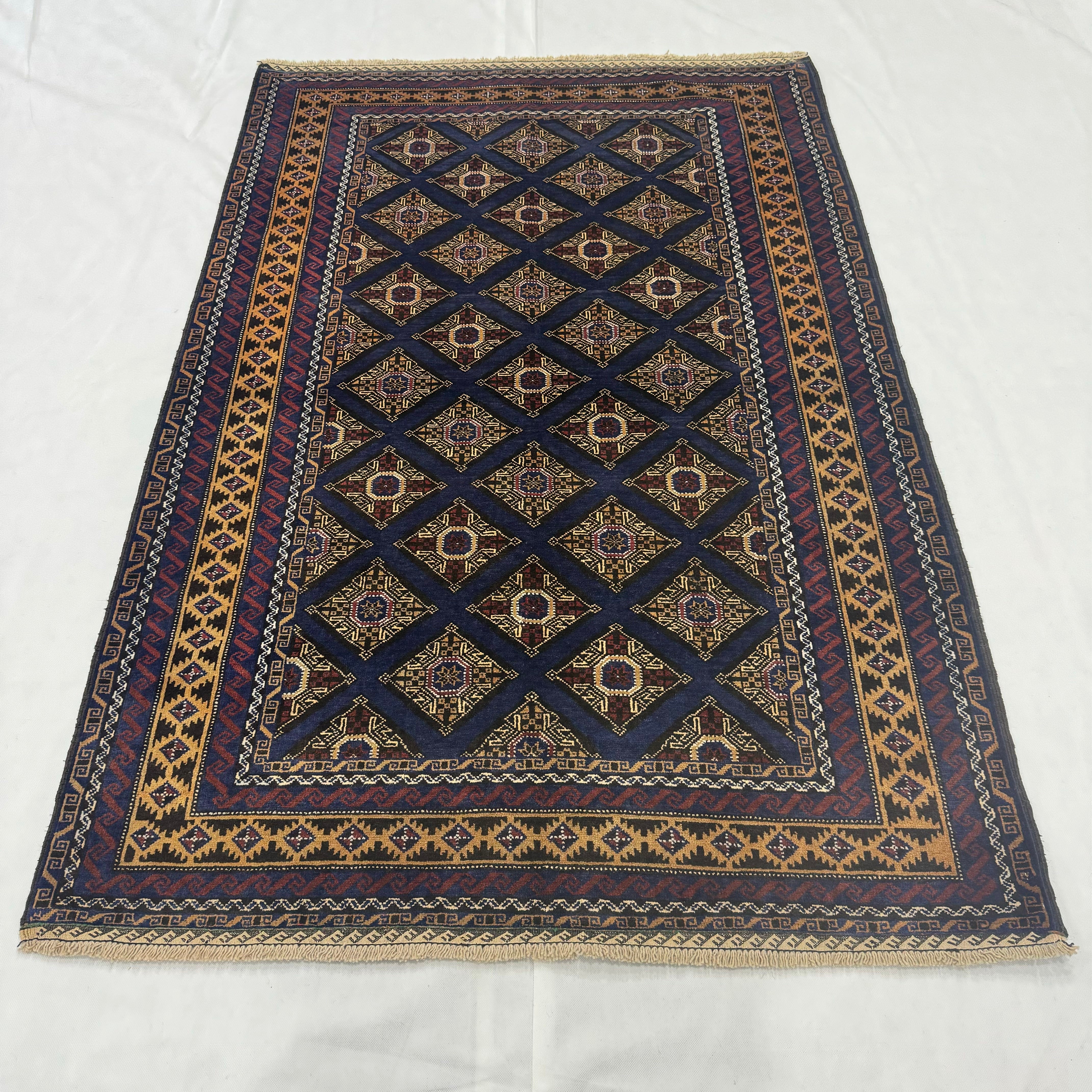 Handmade Afghan wool rug  traditional design for living room USA