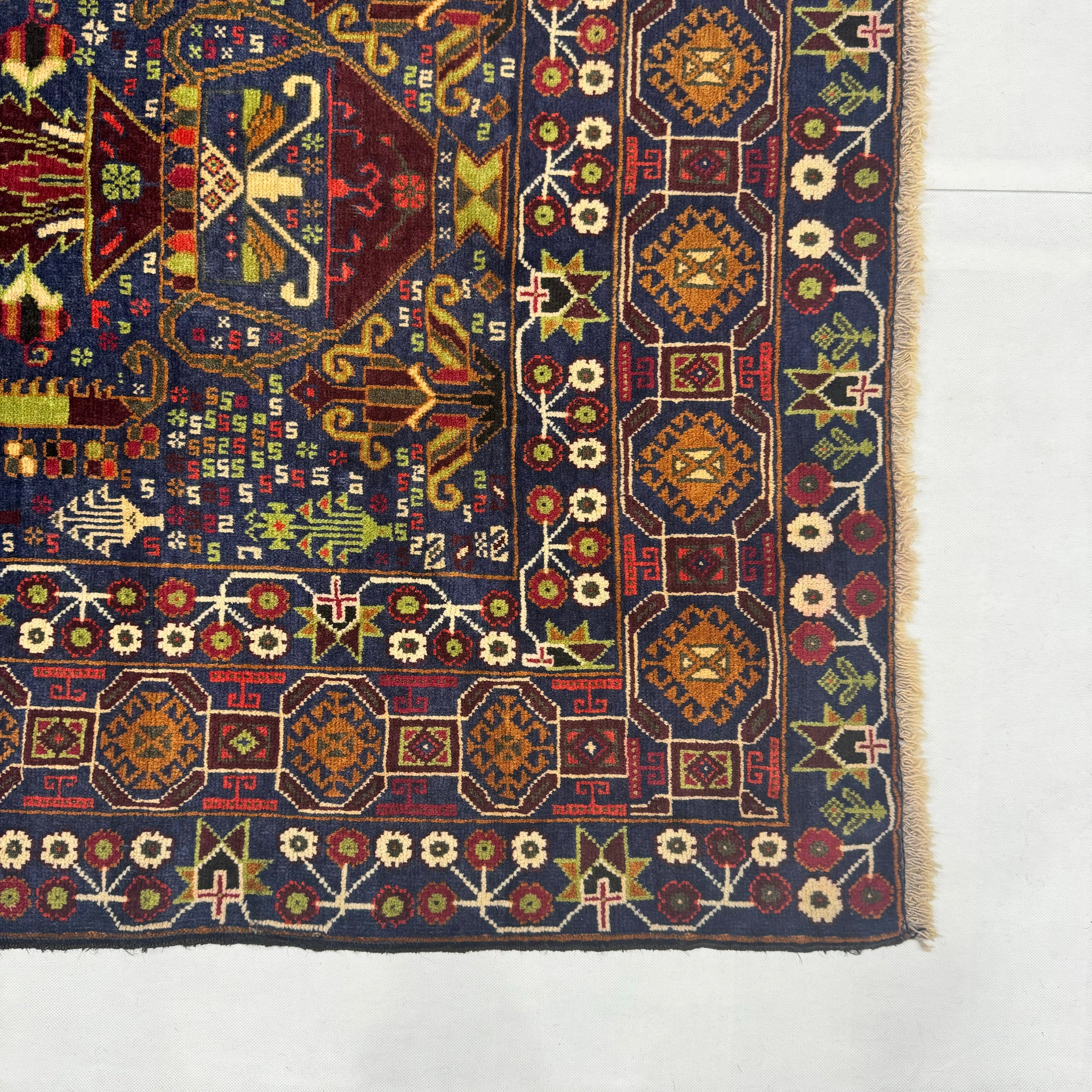 Handmade Afghan wool rug  traditional design for living room USA