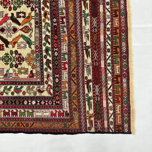 Handmade Afghan wool rug  traditional design for living room USA