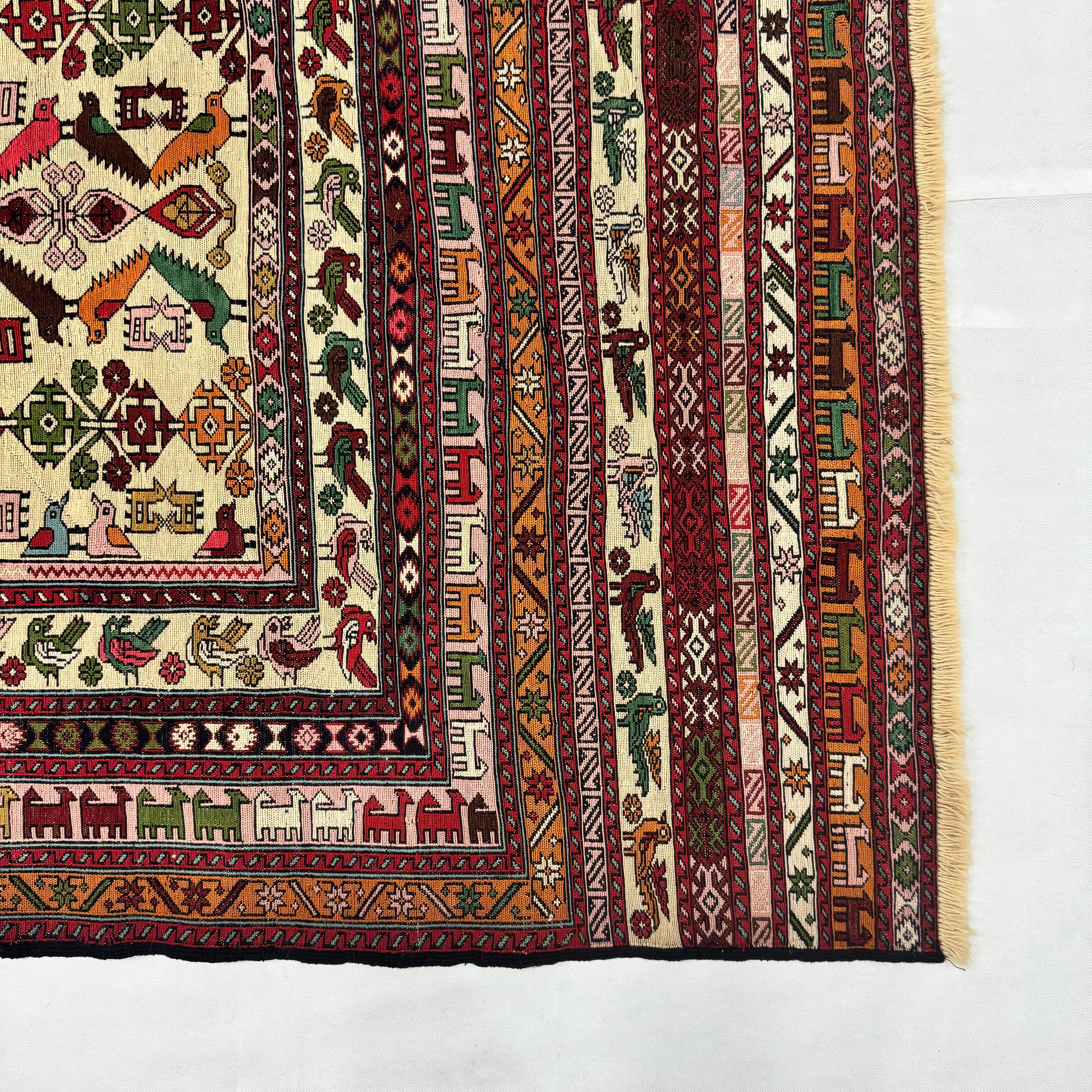 Handmade Afghan wool rug  traditional design for living room USA
