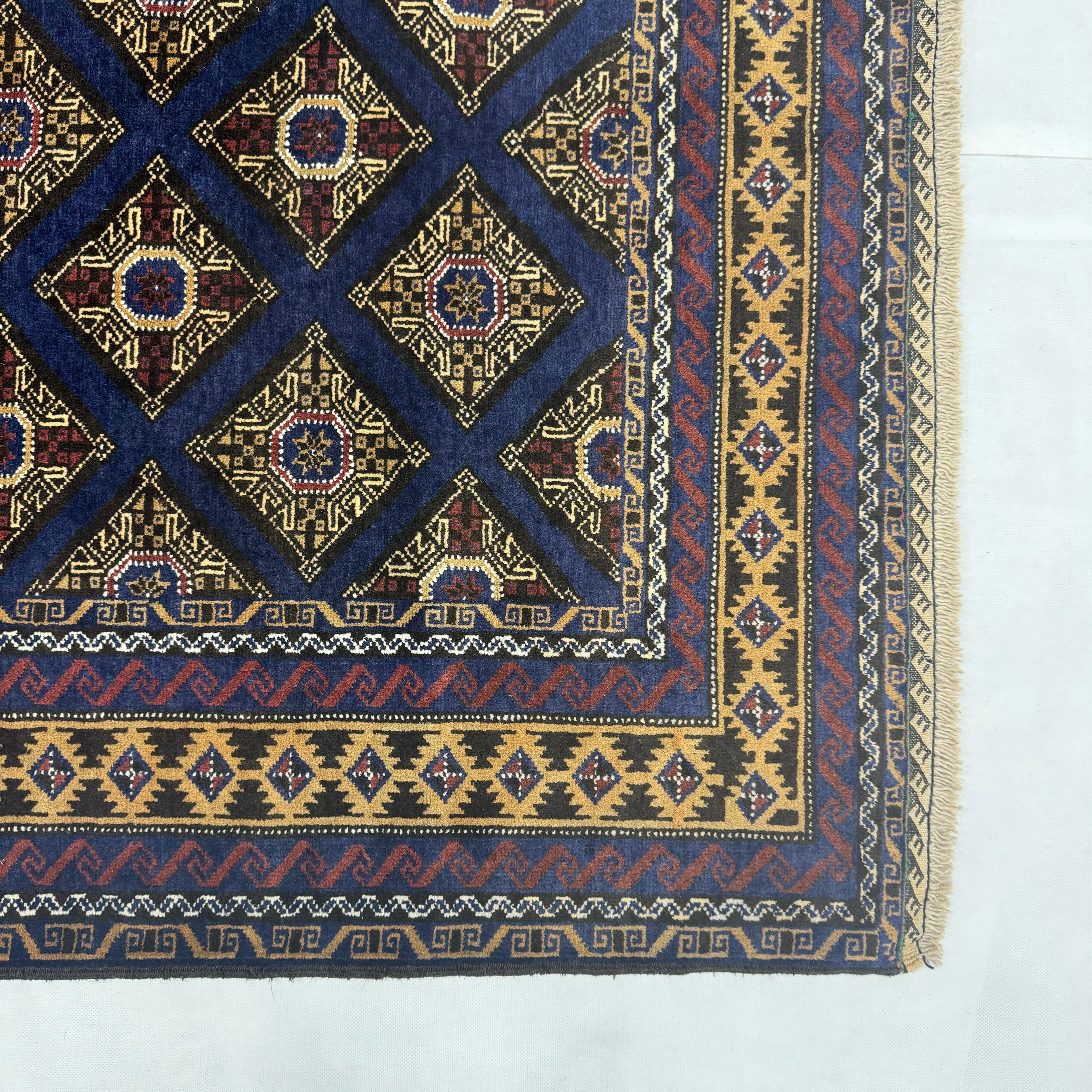 Handmade Afghan wool rug  traditional design for living room USA