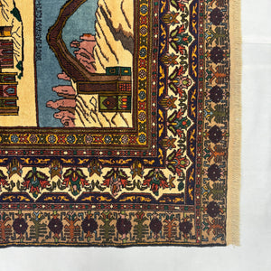 Handmade Afghan wool rug  traditional design for living room USA