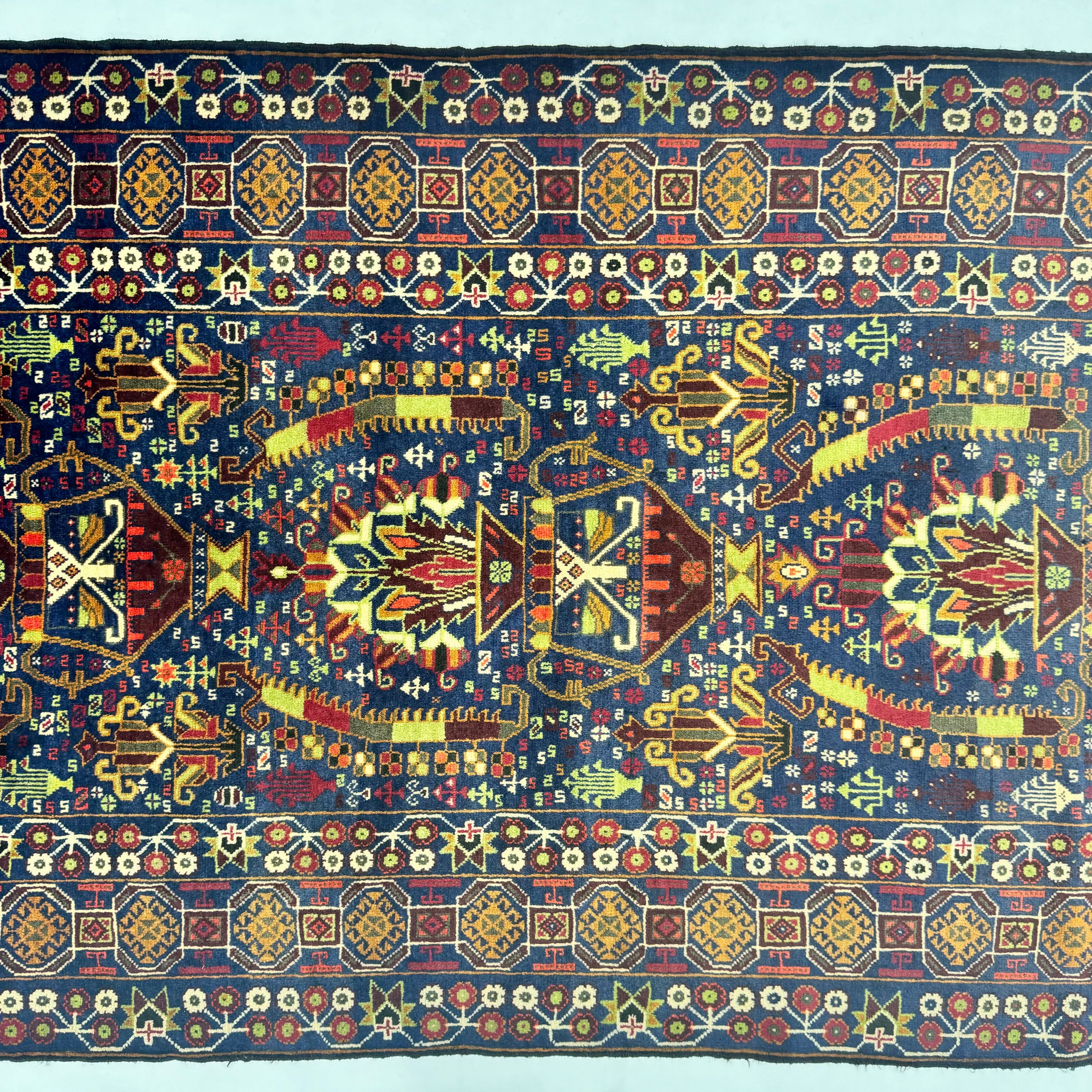 Handmade Afghan wool rug  traditional design for living room USA