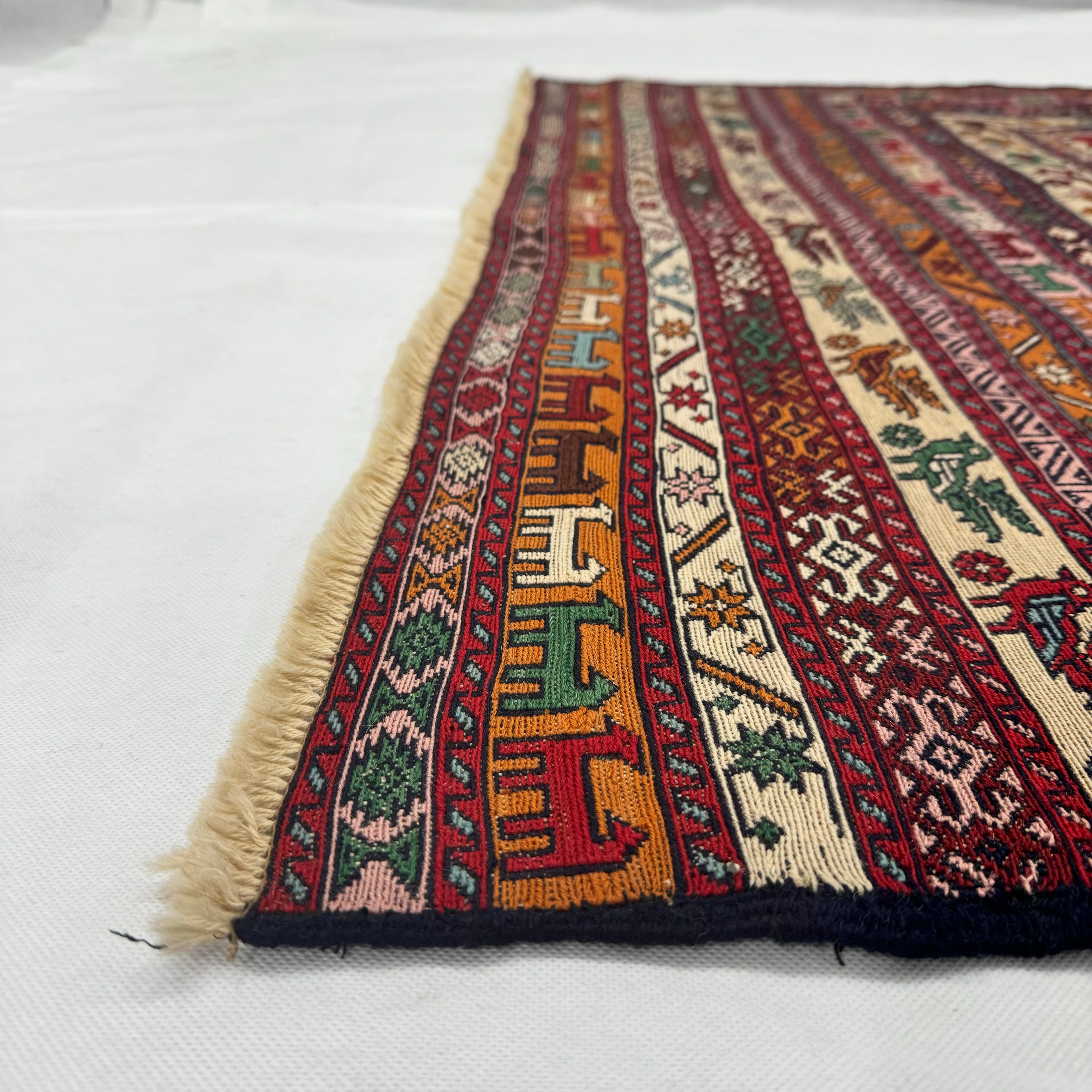 Handmade Afghan wool rug  traditional design for living room USA