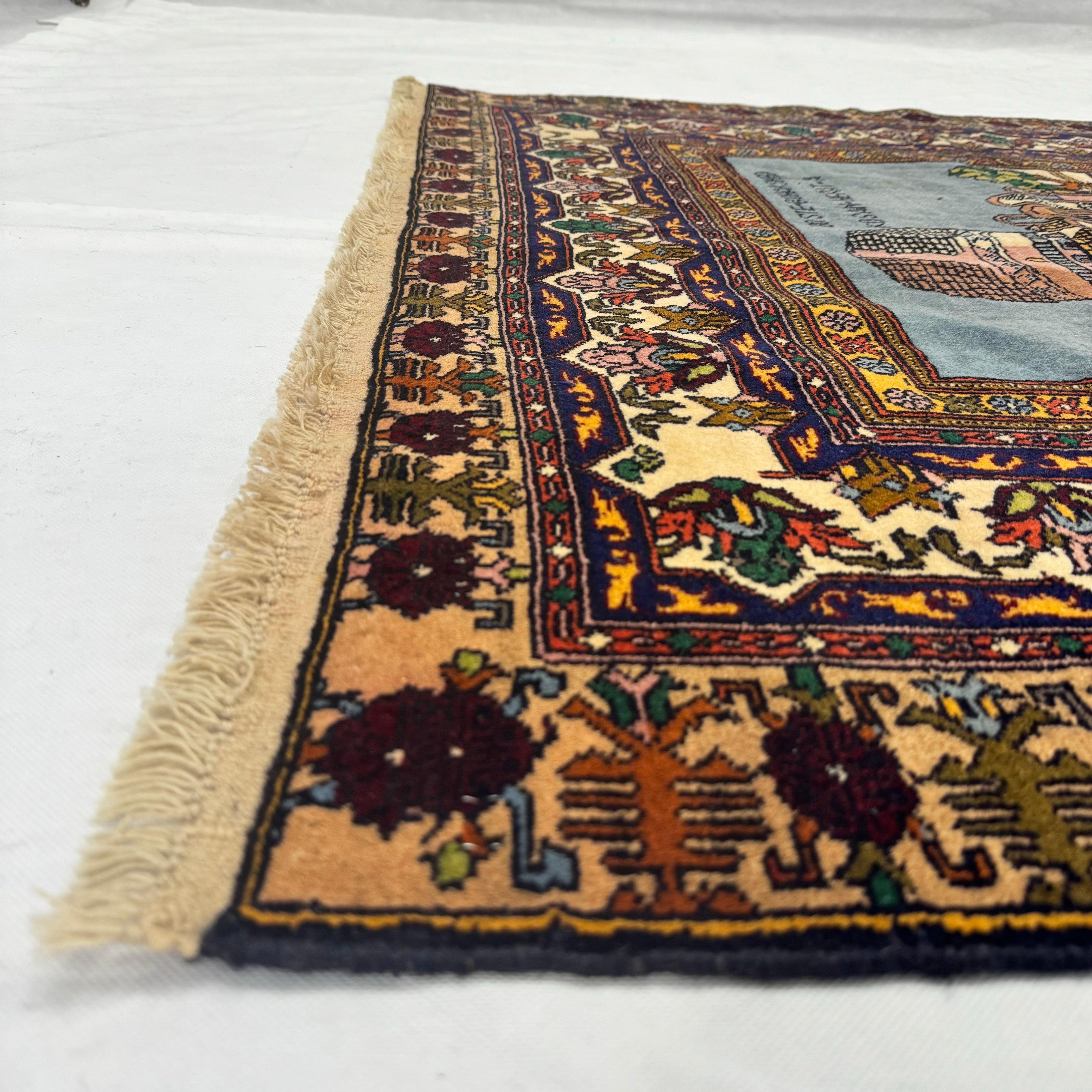 Handmade Afghan wool rug  traditional design for living room USA
